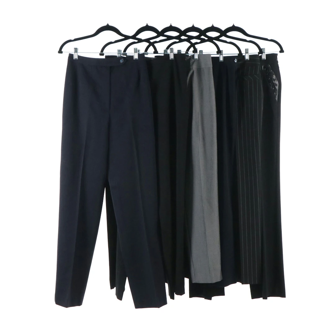Armani Black Wool & Evan-Picone Blue Wool with Other Trousers