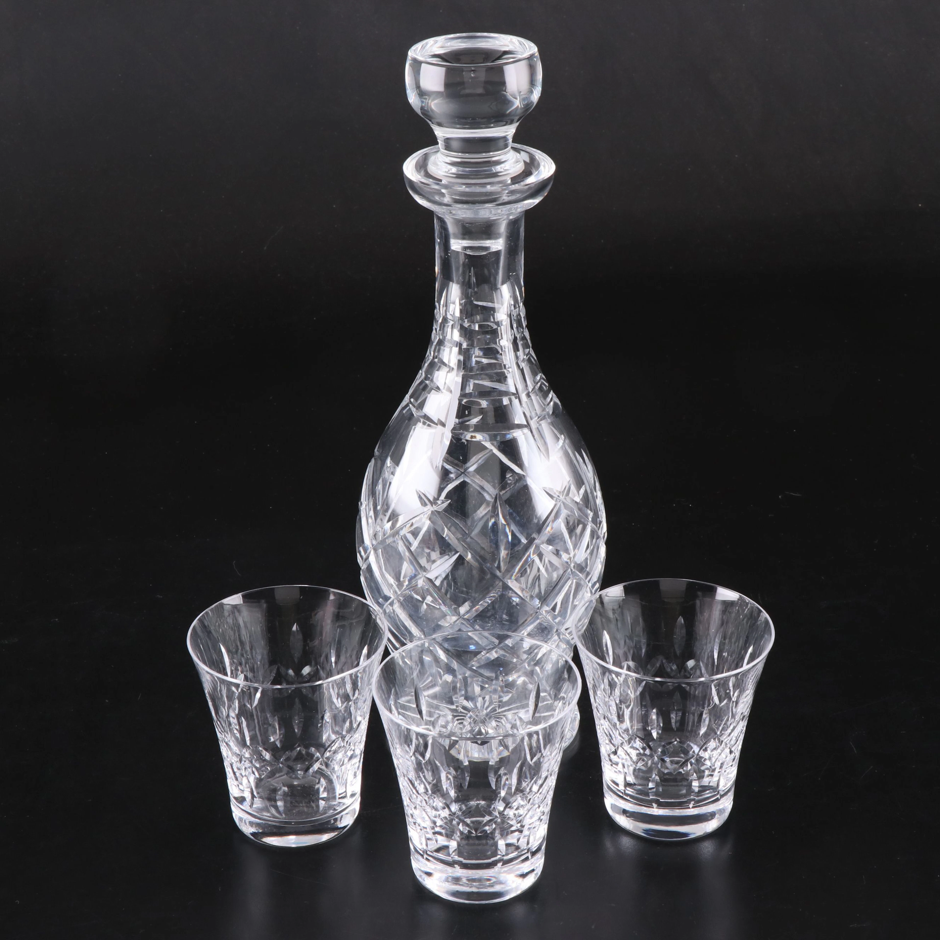 Cut Crystal Decanter and Cocktail Glasses