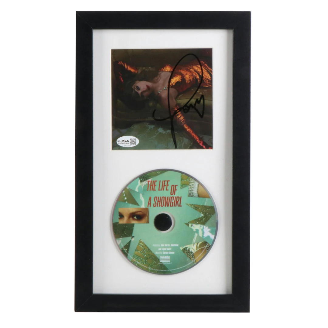 Taylor Swift Signed “The Life of a Showgirl” CD Insert with Display, JSA