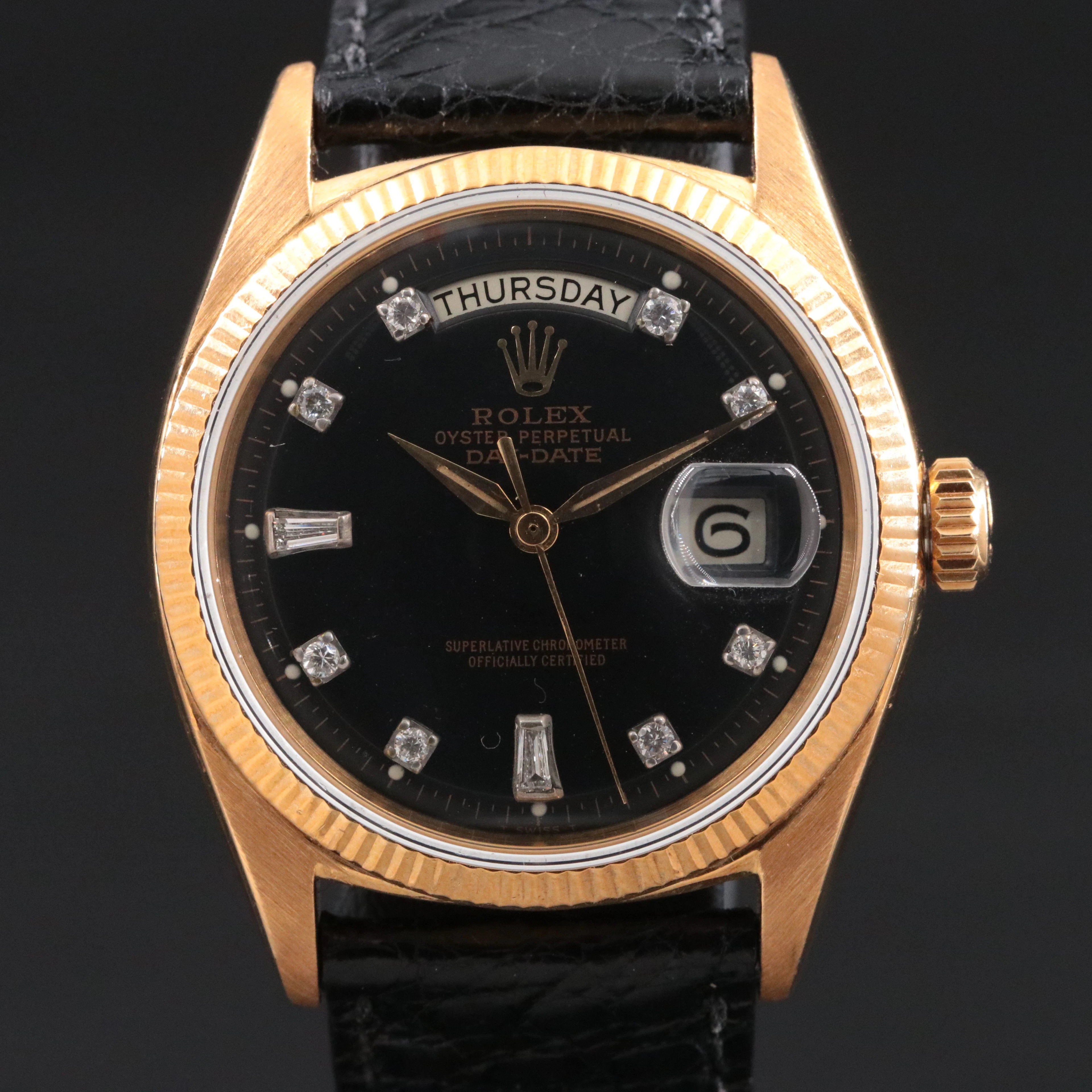 1956 Rolex Day-Date Custom Diamond Dial 18K Model 6611