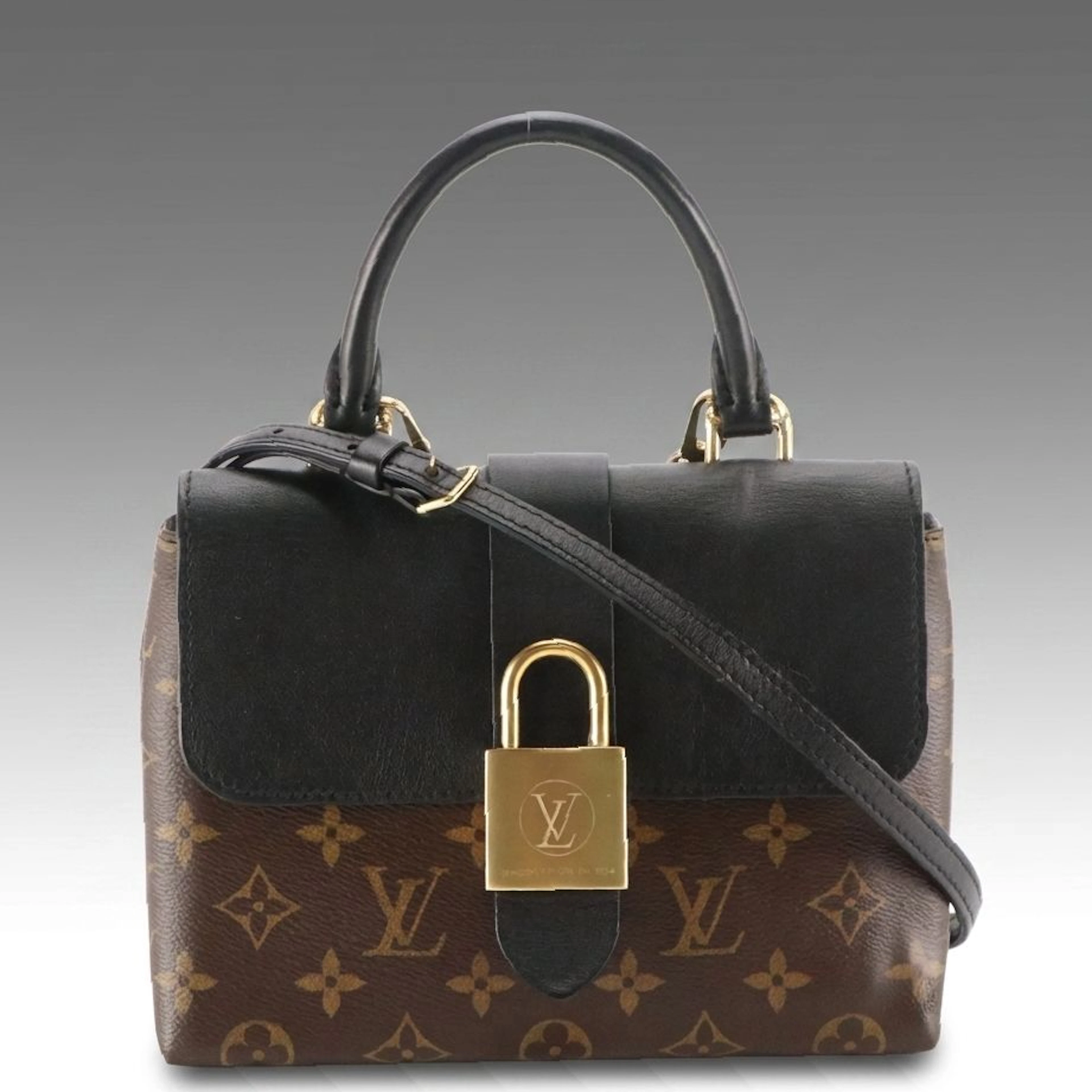 Louis Vuitton Locky BB Two-Way Bag in Monogram Canvas and Black Leather