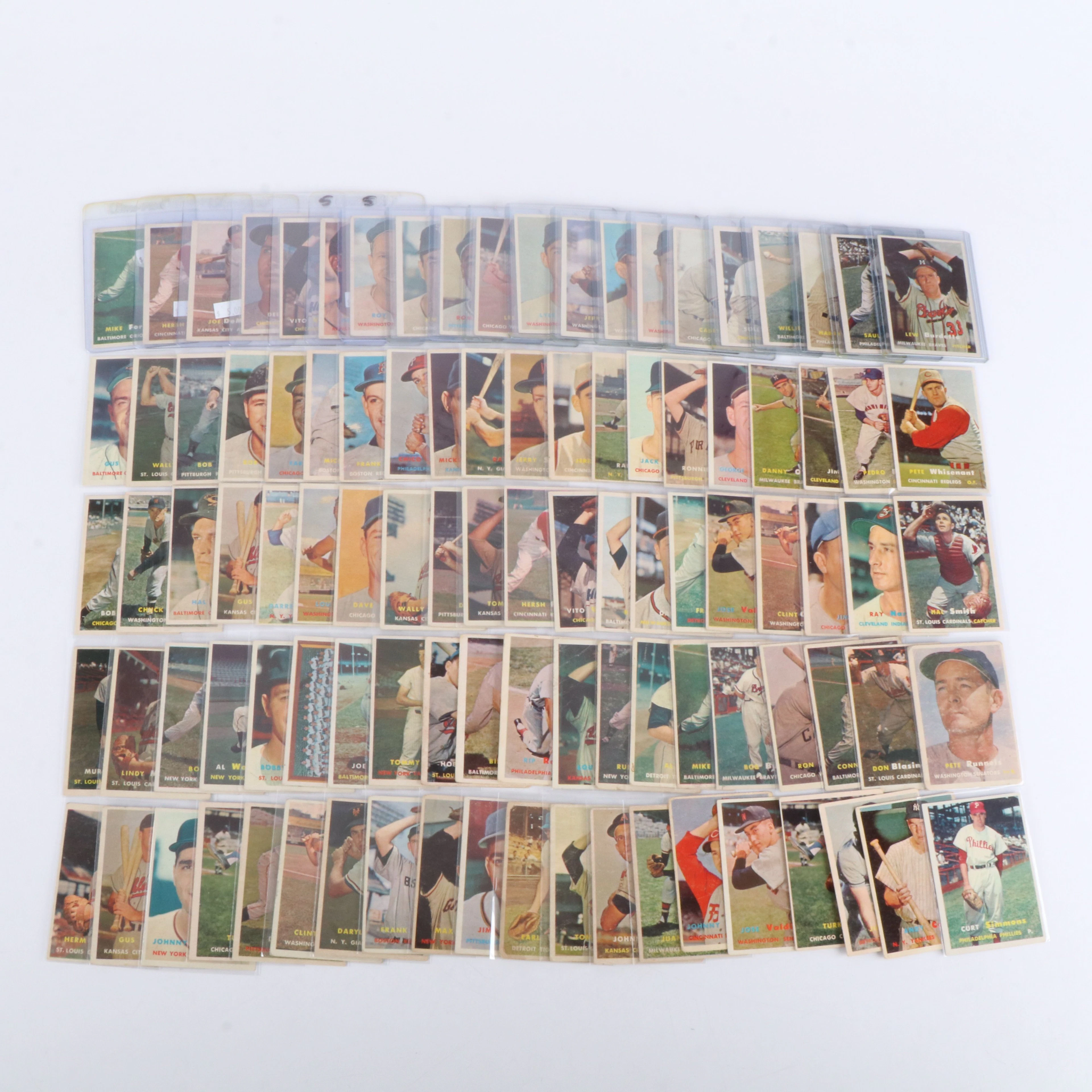 1957 Topps Baseball Cards Featuring Mickey Vernon, Frank Malzone, and More