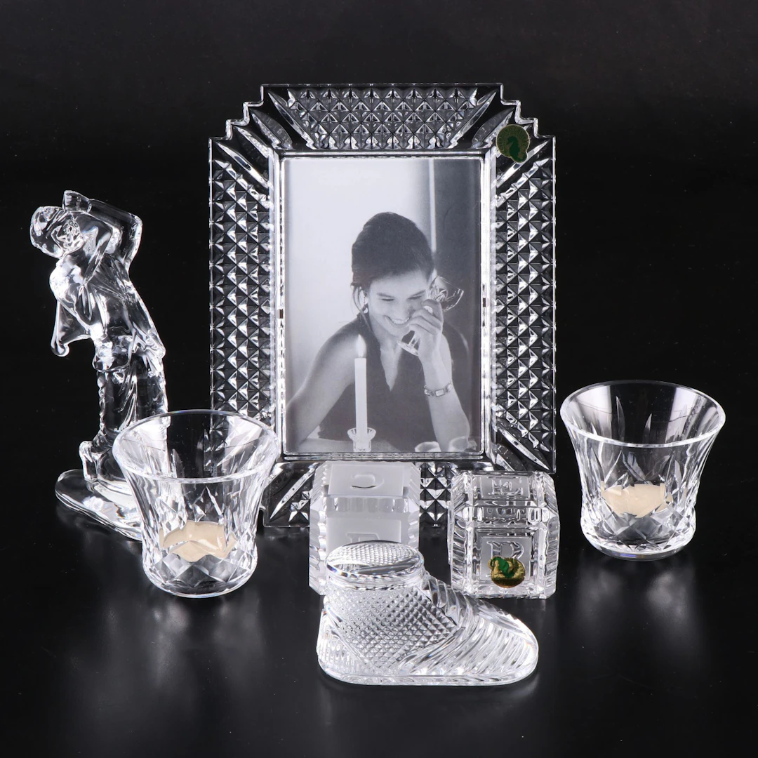 Waterford "Makefield" Crystal Frame with Candle Holders and More Table Décor