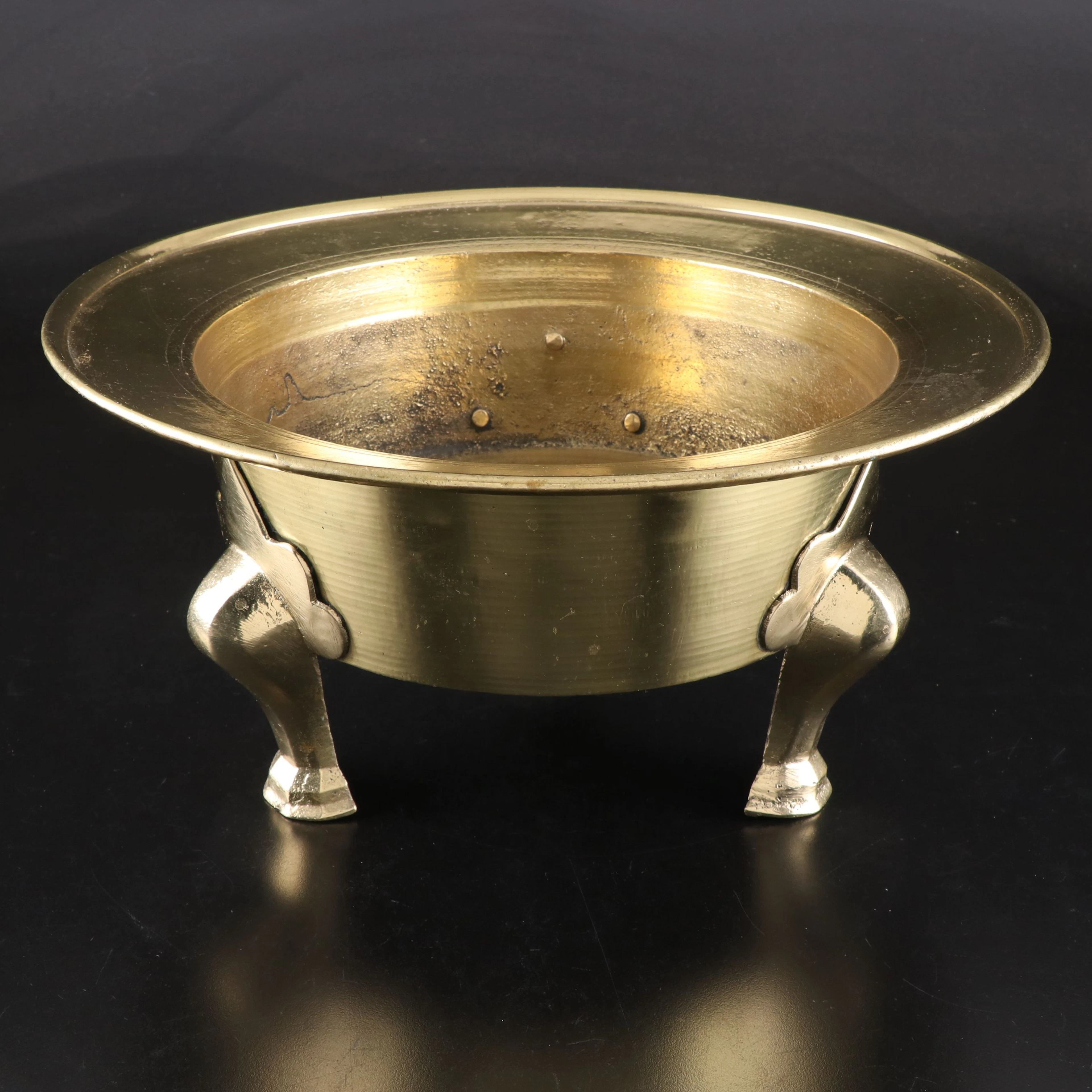 Antique Hand Hammered Korean Brass Brazier, 19th Century