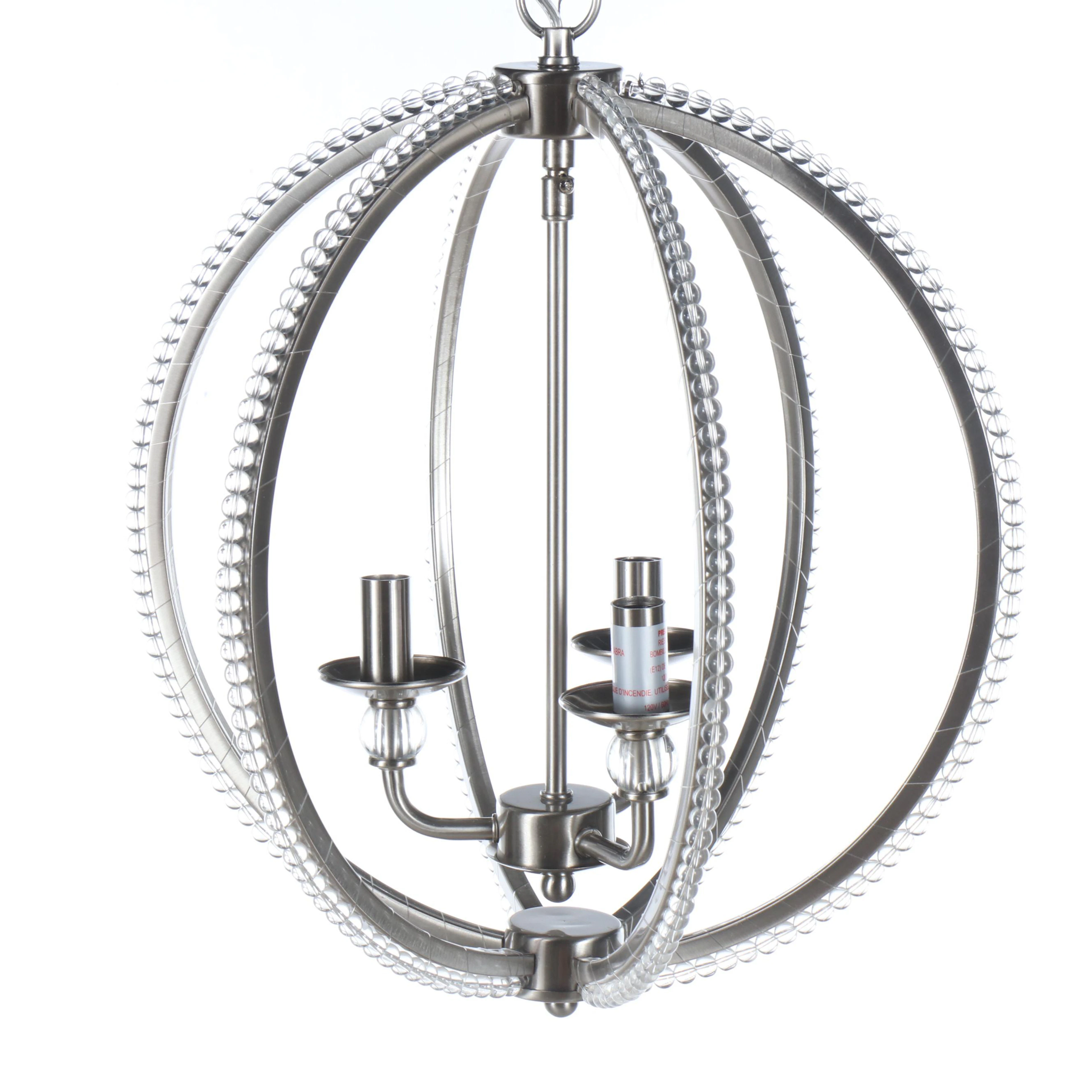Craftmade Jeremiah Lighting Brushed Nickel and Beaded Mini Globe Chandelier