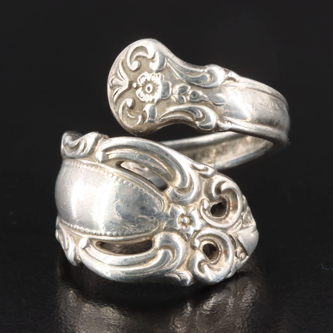 Vintage Towle Sterling Spoon Ring, 1973