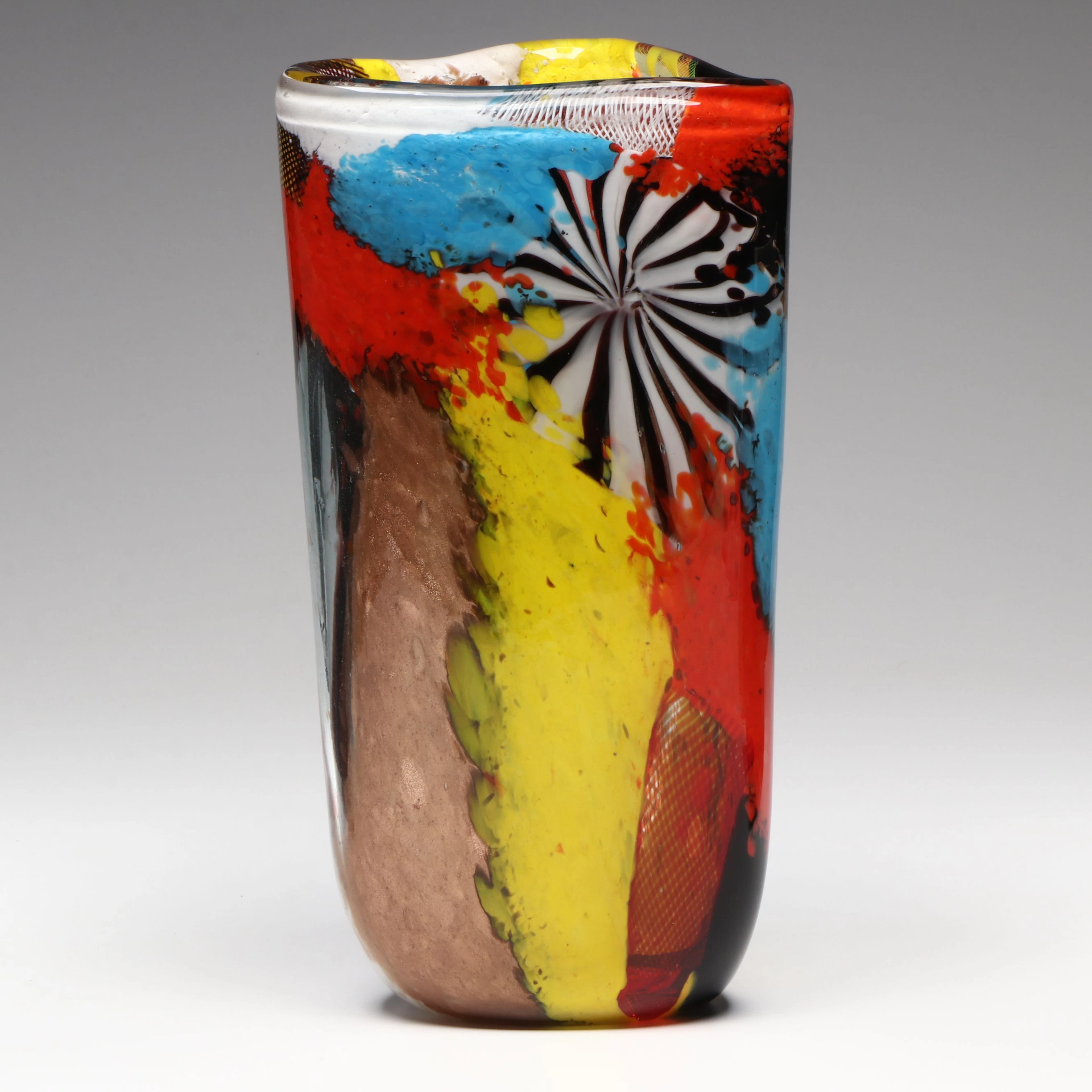 Dino Martens for Aureliano Toso "Oriente" Murano Art Glass Vase, 1950s