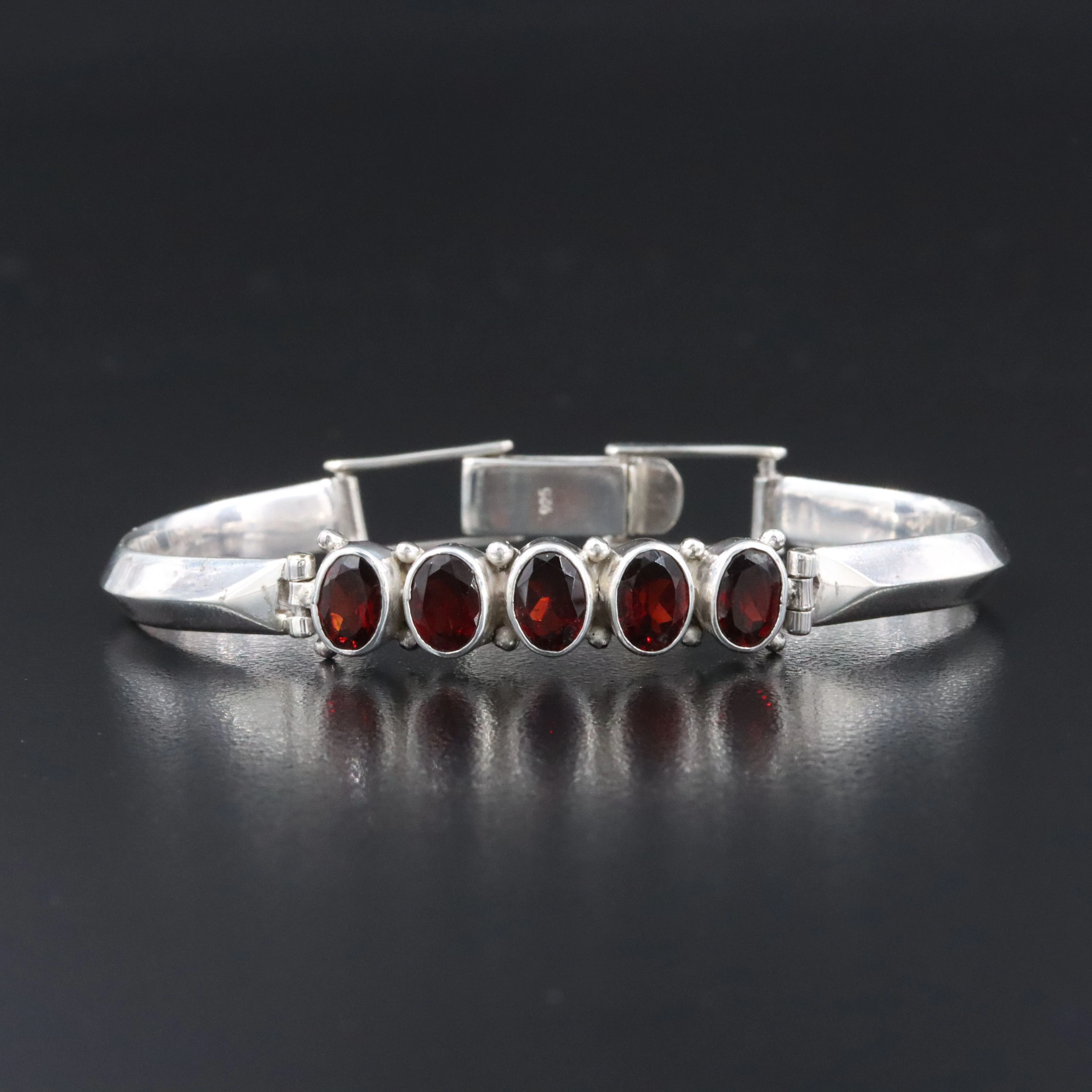 Sterling Garnet Bracelet