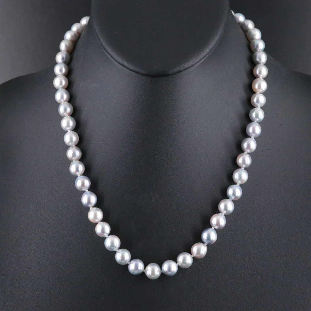 Pearl Necklace with Sterling Clasp