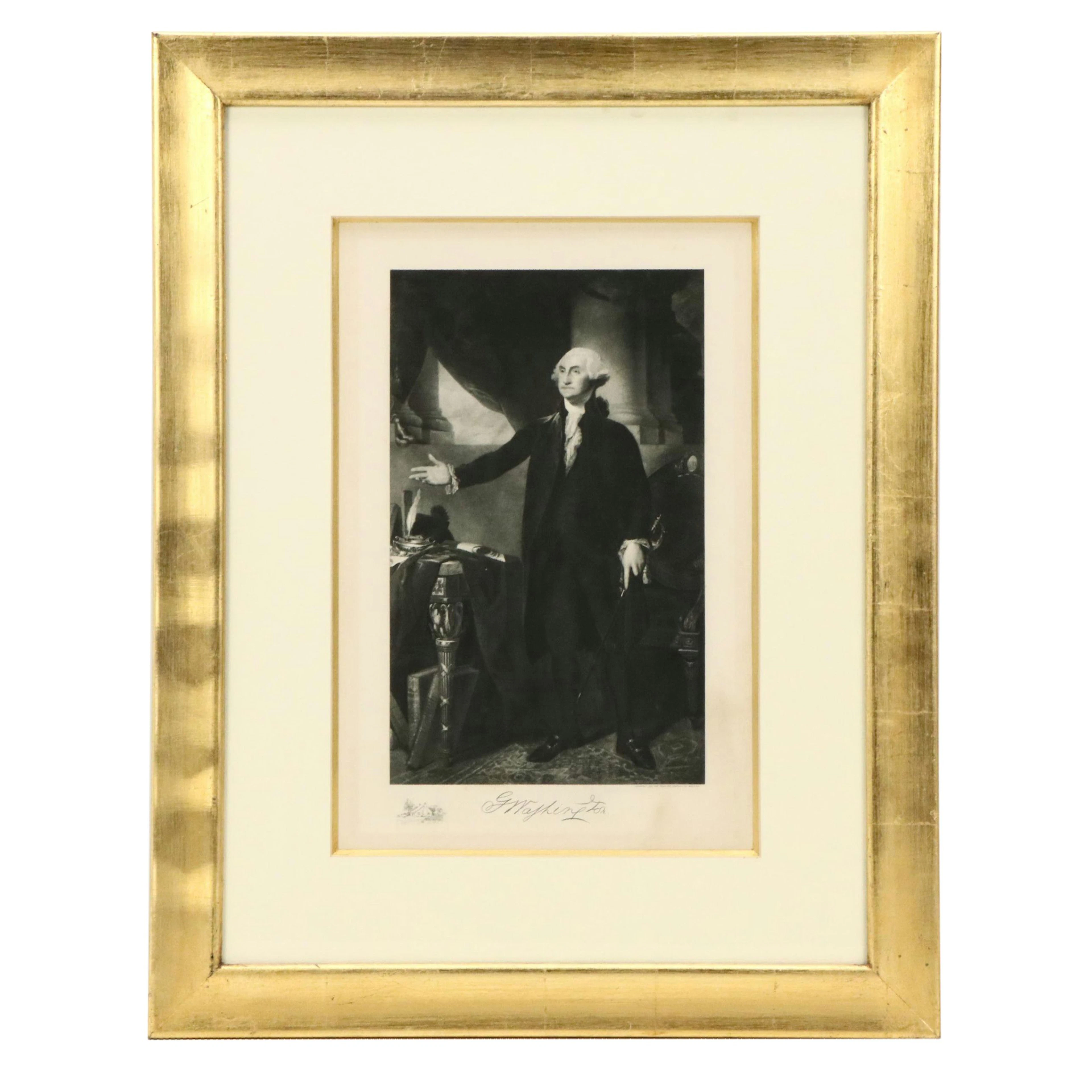 Photogravure Portrait of George Washington After Gilbert Stuart, 1901