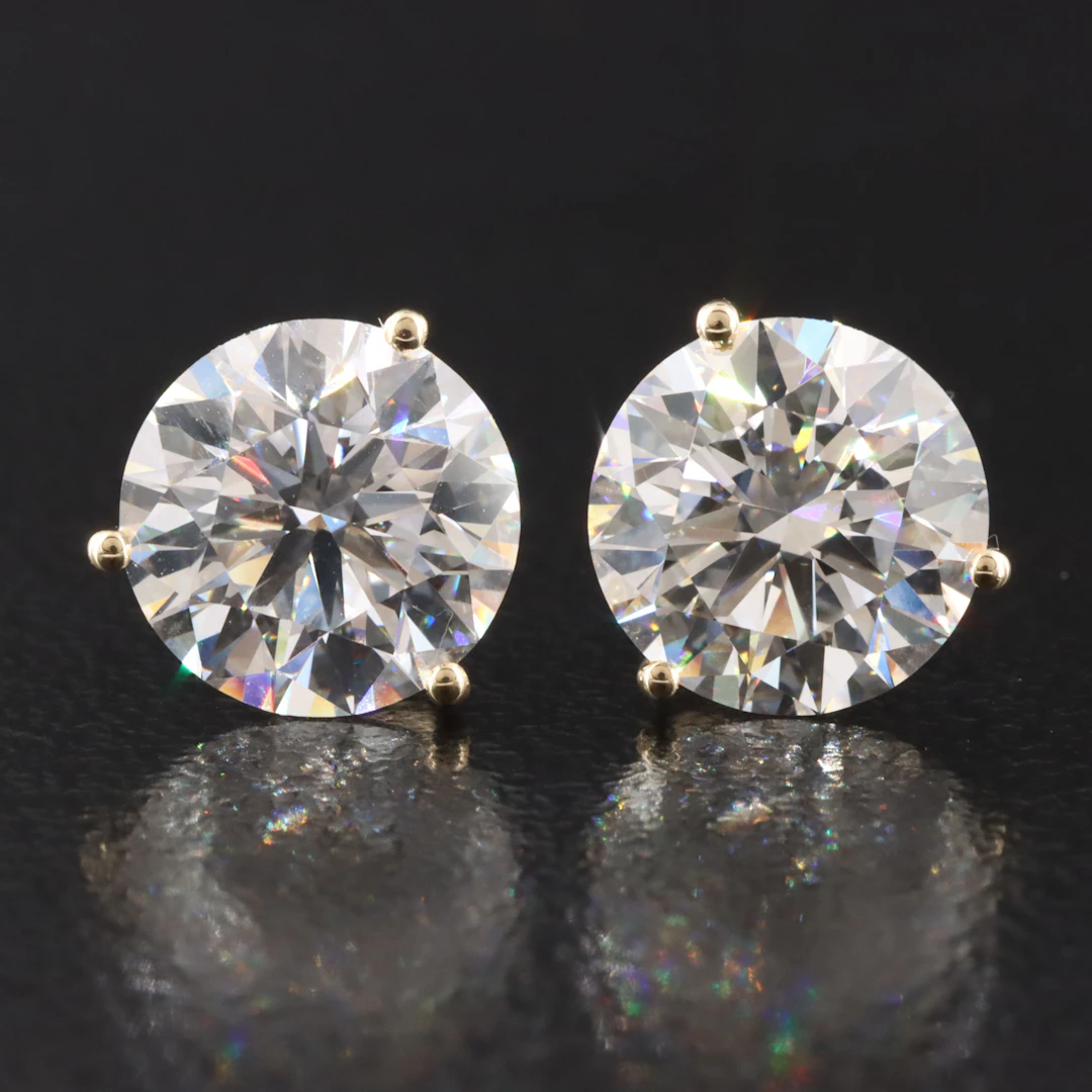 14K 4.01 CTW Lab Grown Diamond Earrings with IGI Reports