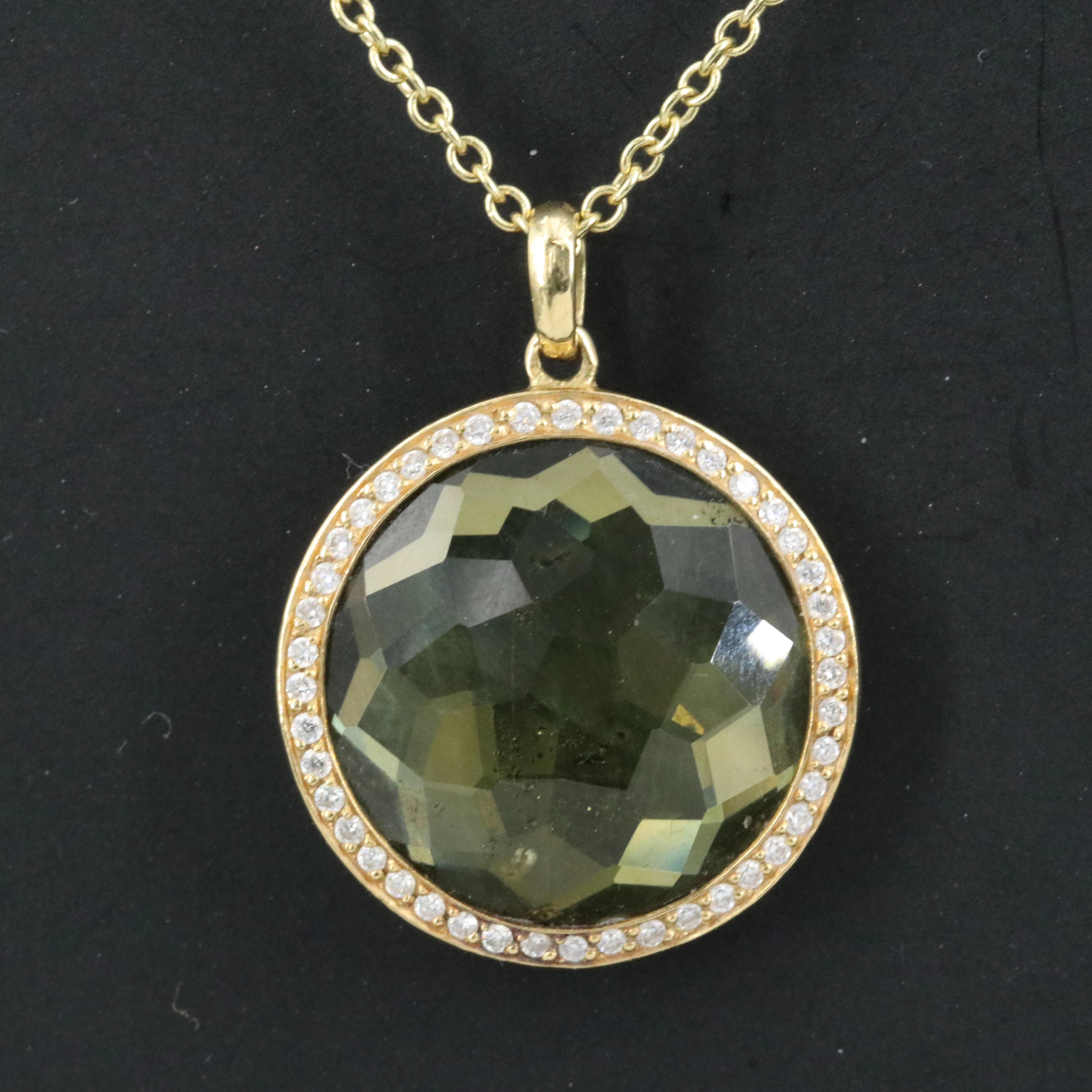 Ippolita Lollipop 18K Quartz, Hematite and 0.28 CTW Diamond Pendant Necklace