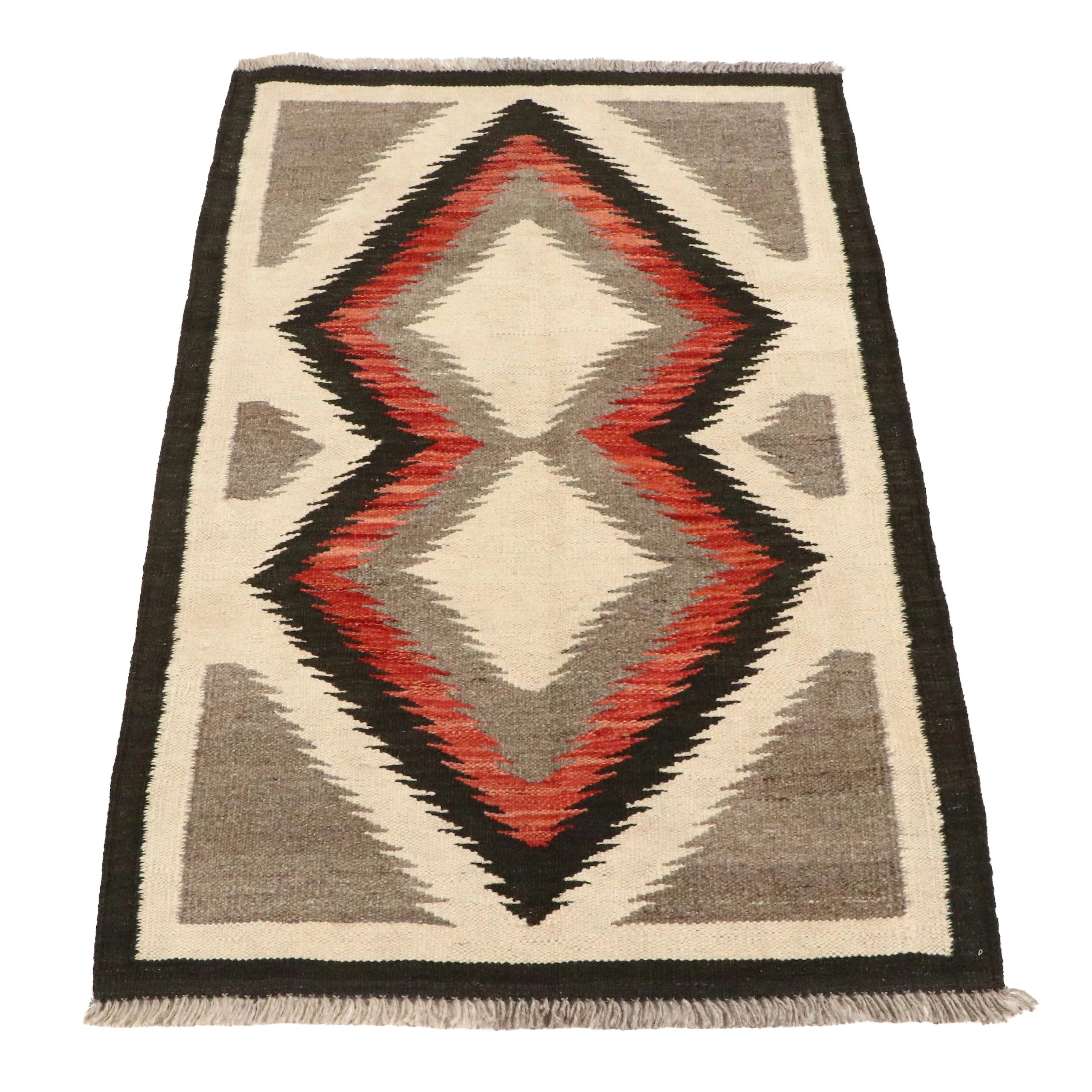 2'7 x 4'2 Handwoven Southwestern Style Kilim Accent Rug