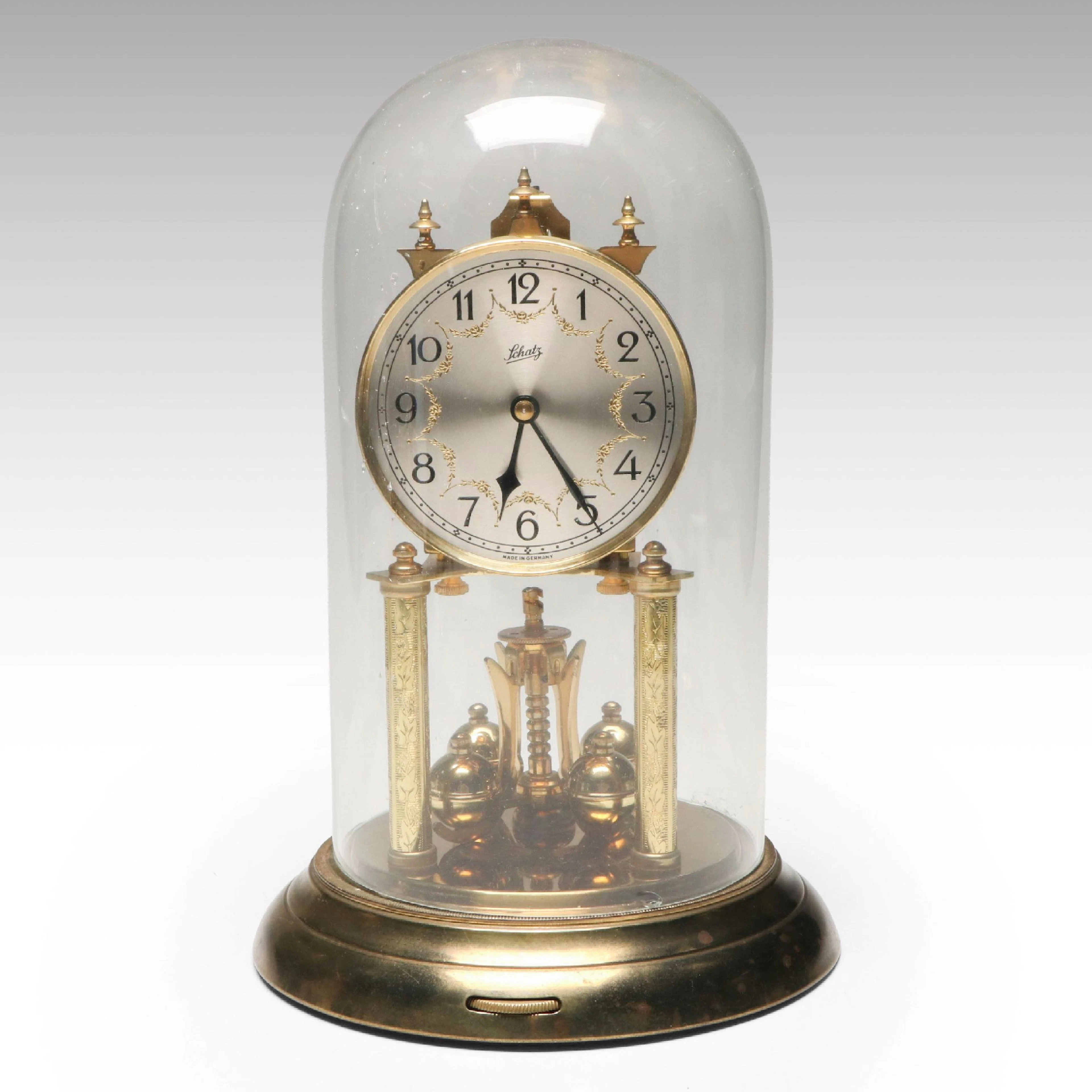 Schatz German Brass Finish Anniversary Clock
