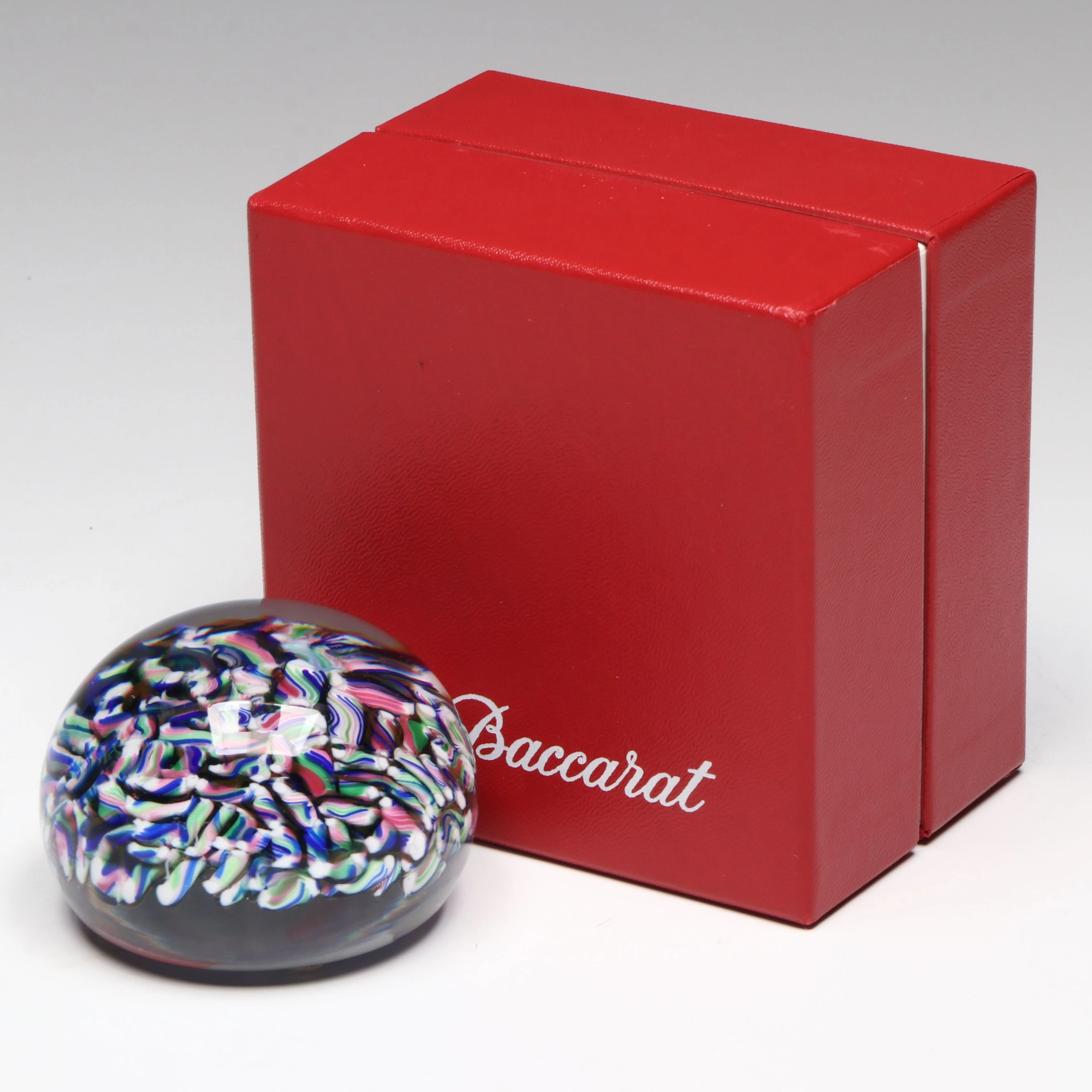 Baccarat "Macédoine" Scrambled Cane Art Glass Paperweight