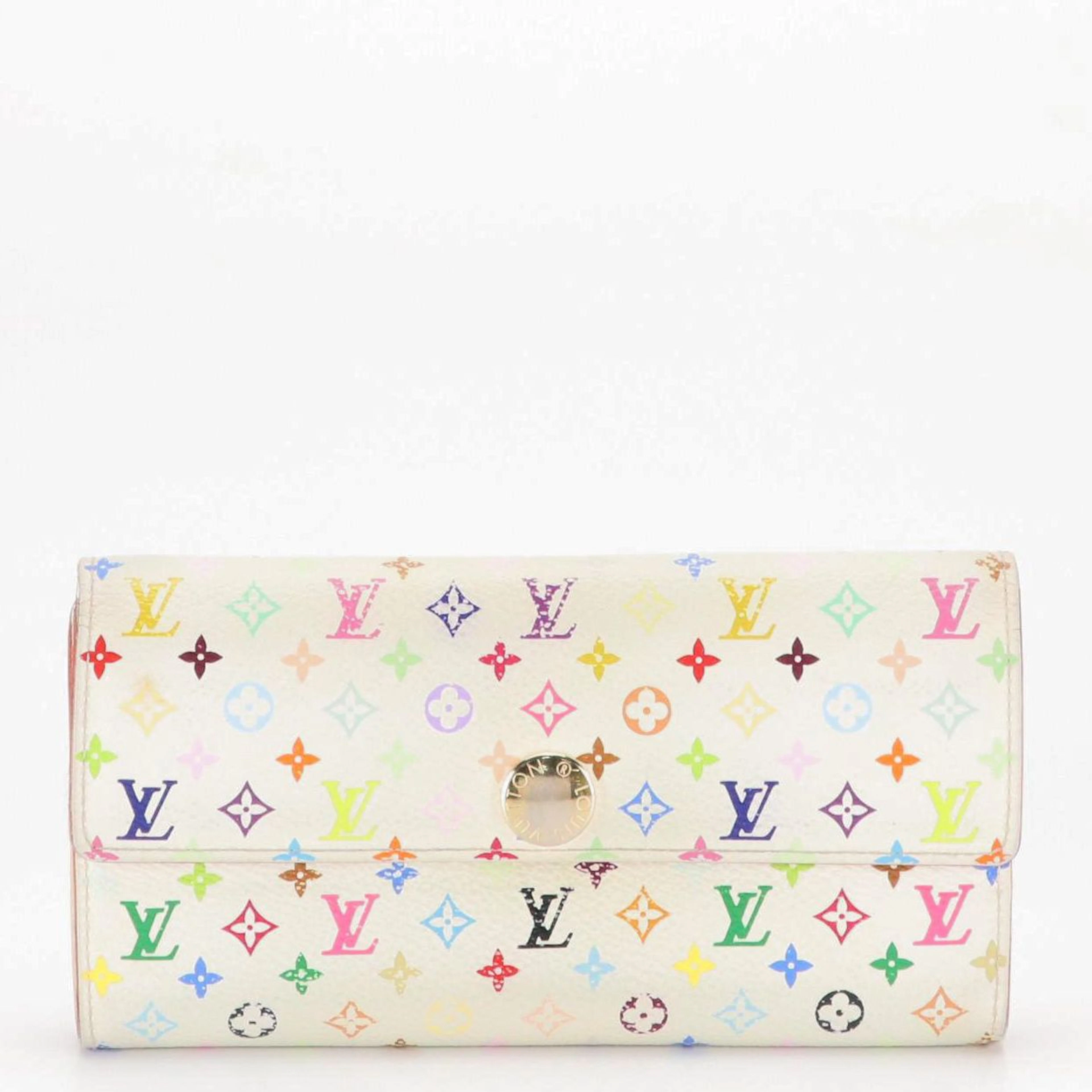 Louis Vuitton Sarah Wallet x Takashi Murakami in White Multicolore