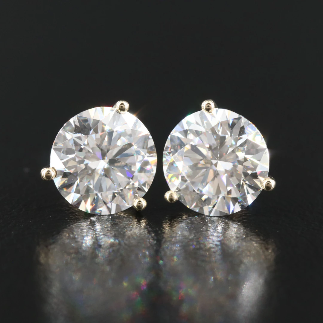 14K 4.01 CTW Lab Grown Diamond Stud Earrings with IGI Reports