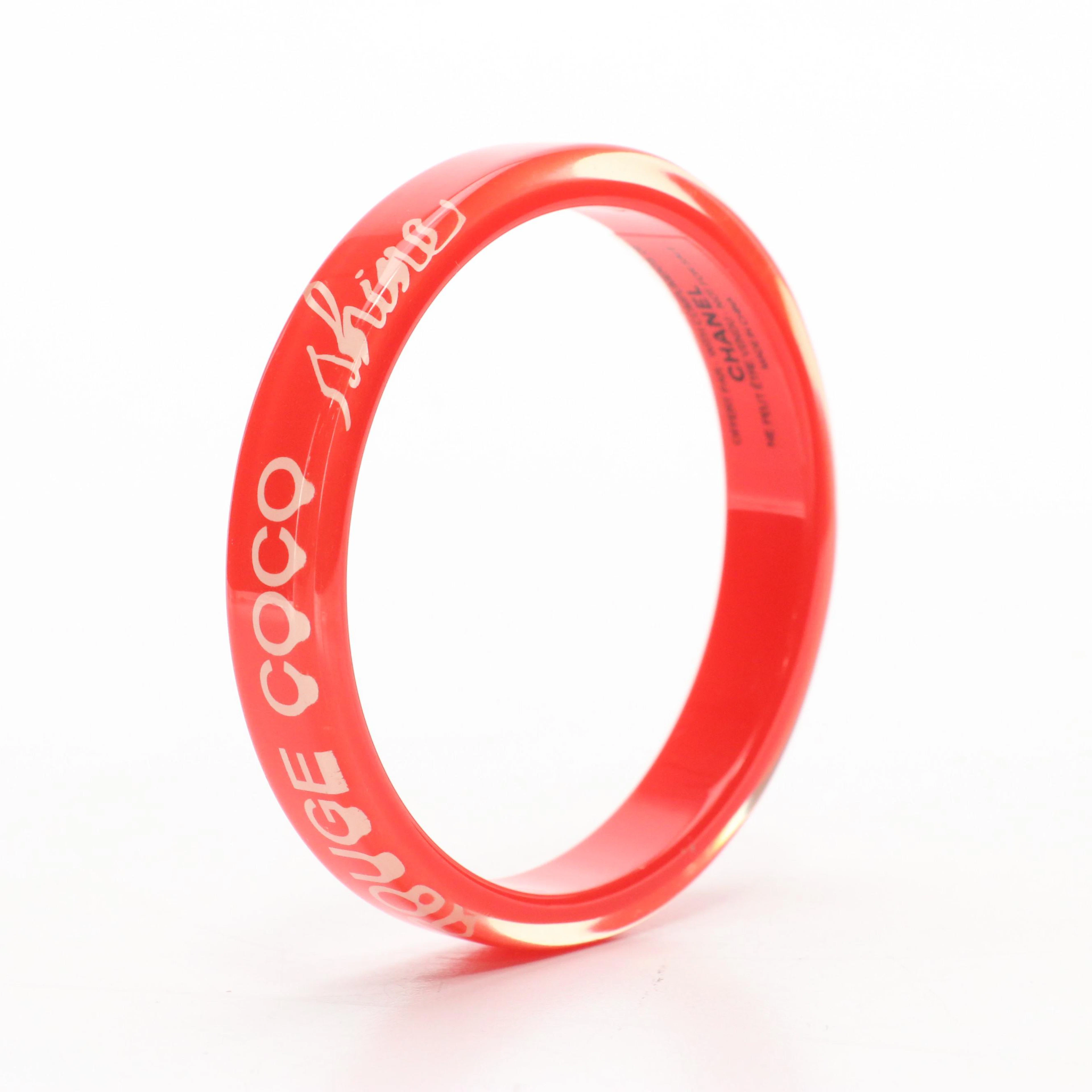 Chanel Rouge Coco Shine Resin Bangle Bracelet