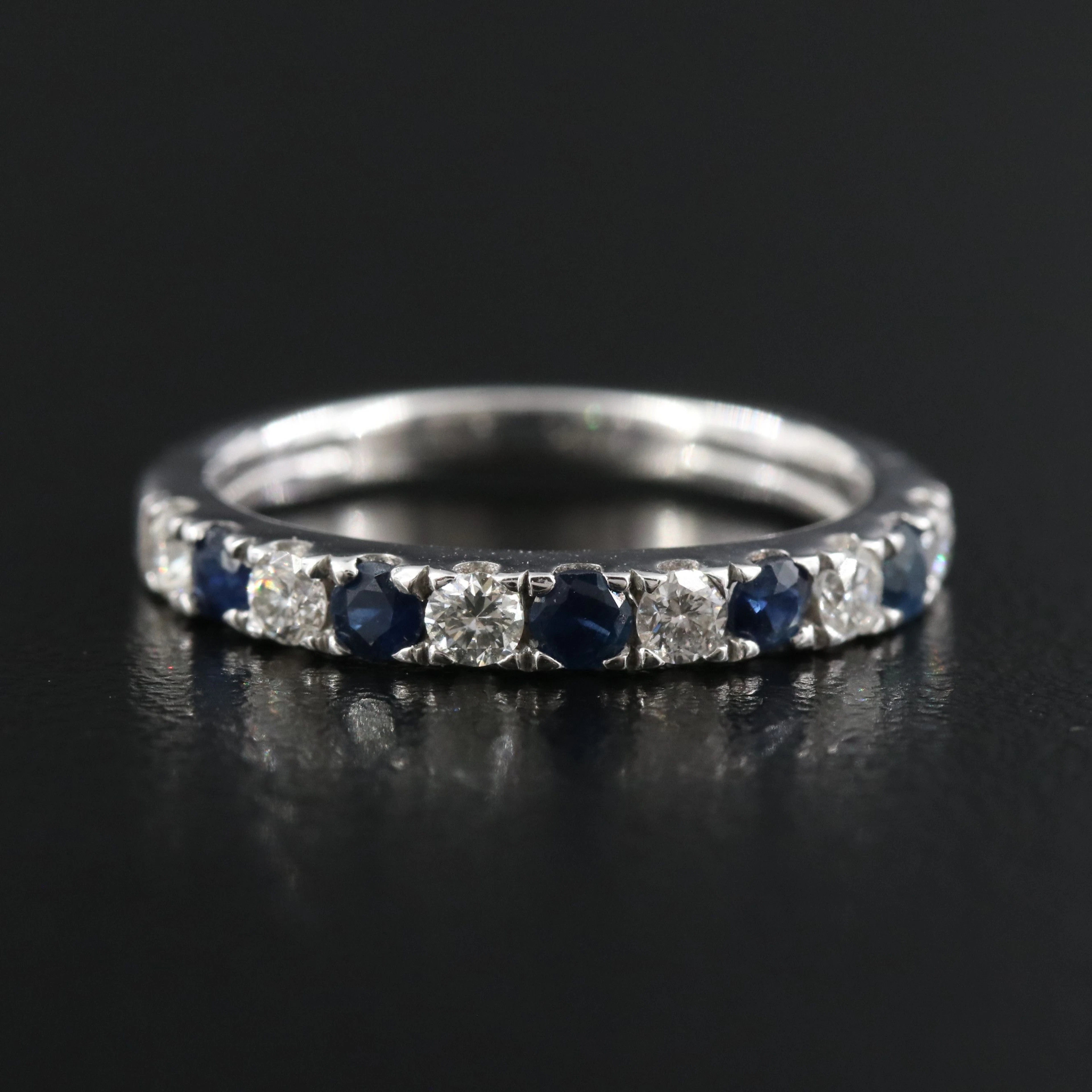 10K 0.20 CTW Diamond and Sapphire Band