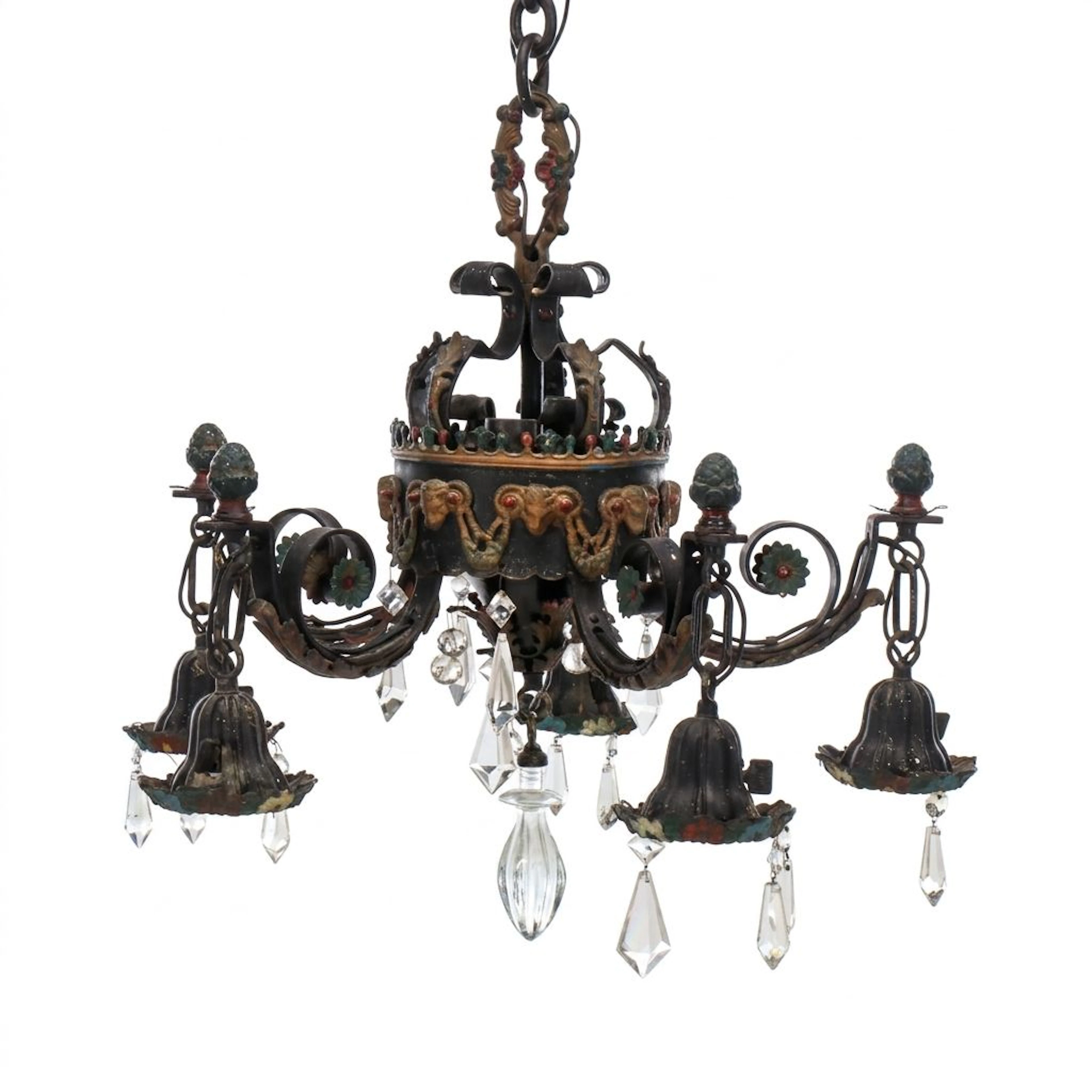Victorian Gothic Revival Polychrome Chandelier
