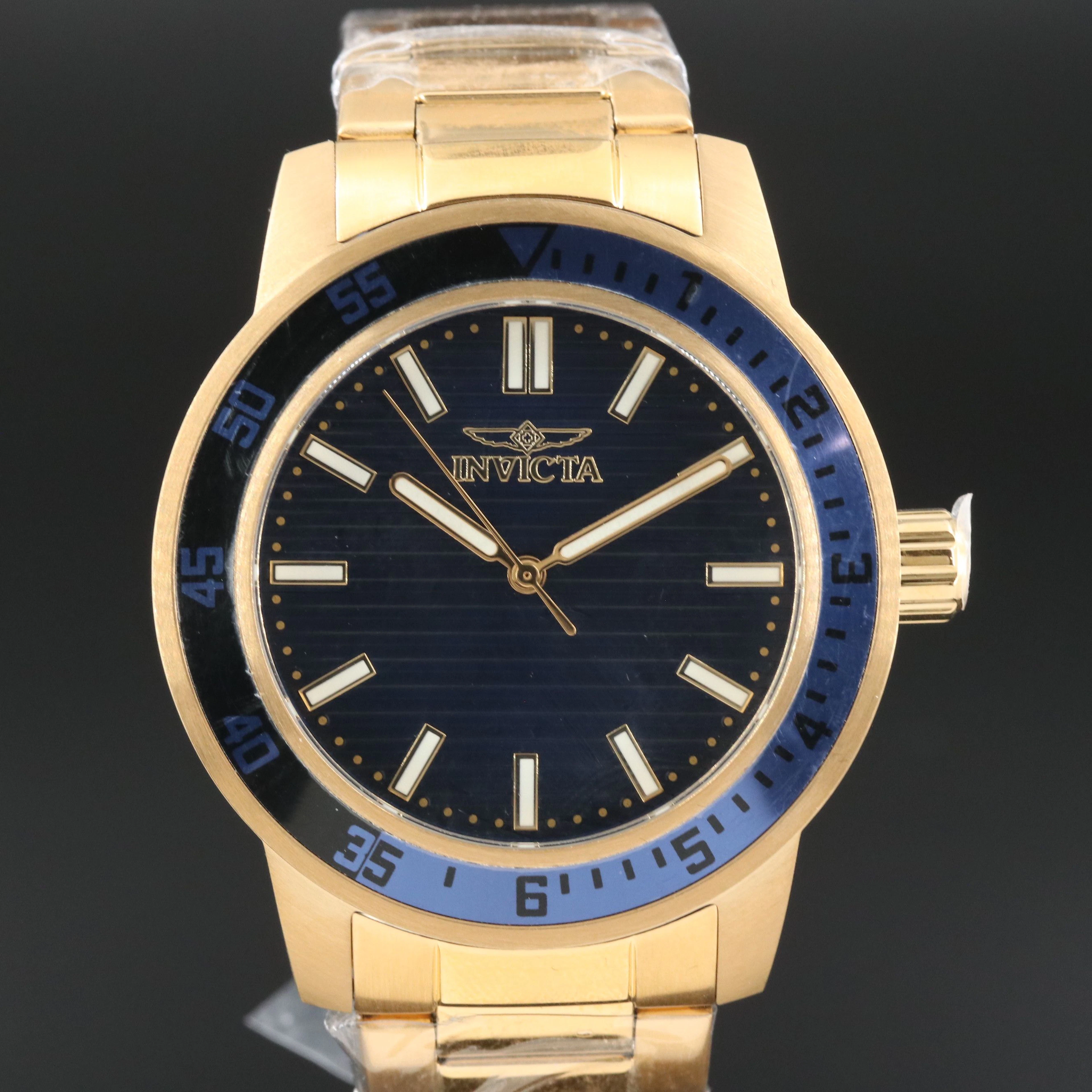 Invicta Specialty Gramercy Blue and Gold Tone Quartz Dress Sport Watch 48969