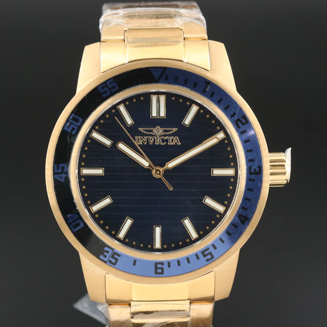 Invicta Specialty Gramercy Blue and Gold Tone Quartz Dress Sport Watch 48969