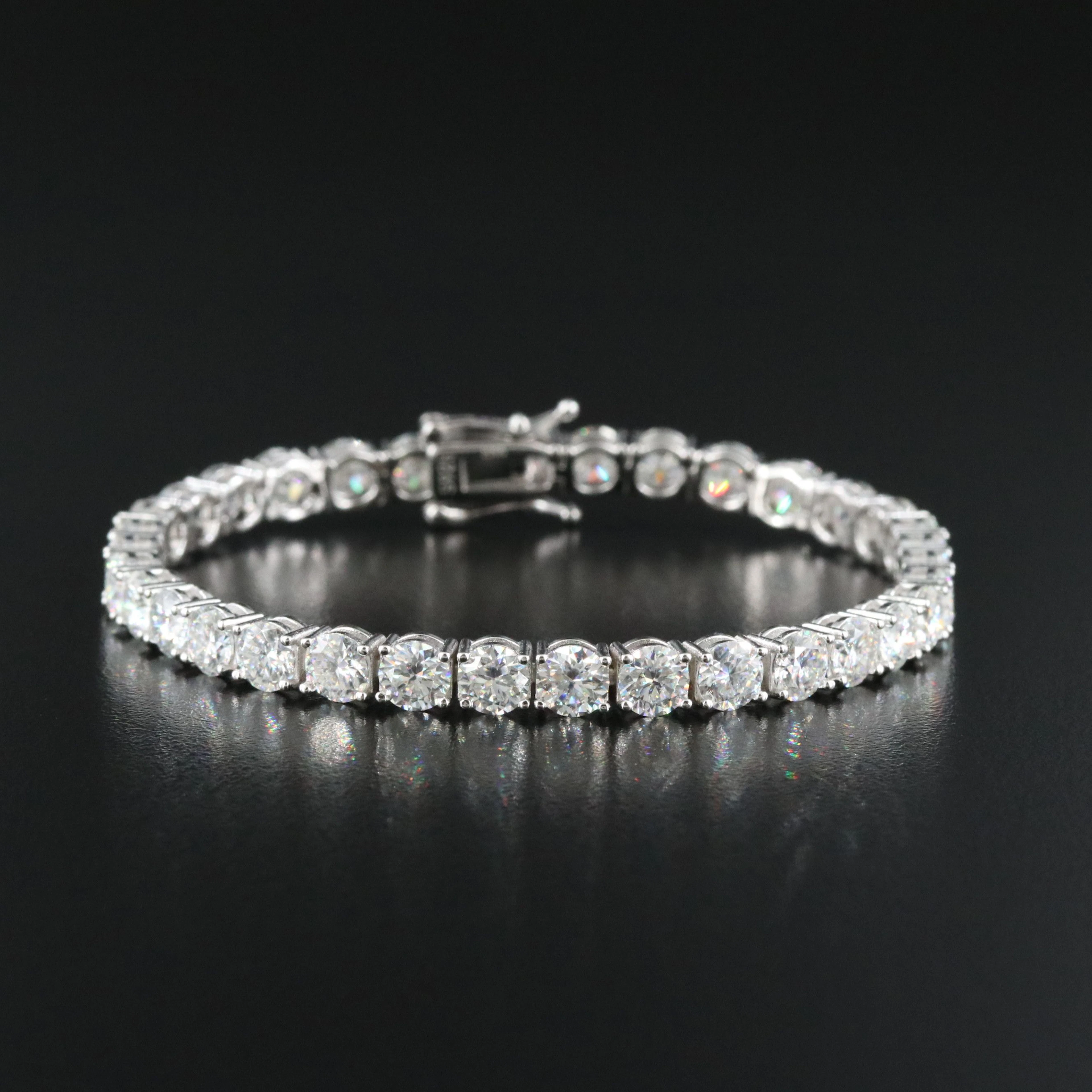 Sterling Moissanite Line Bracelet