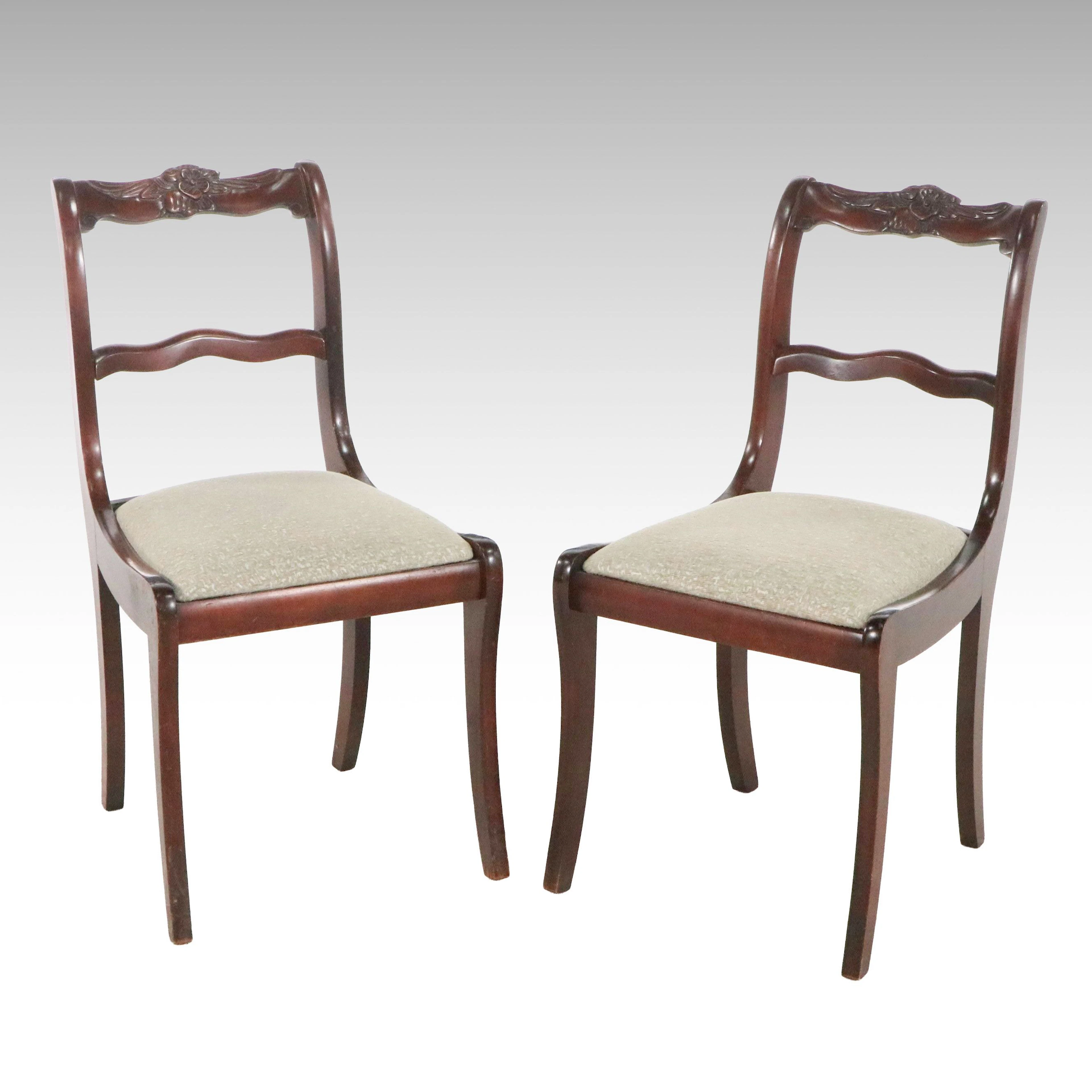 Pair of National Furniture Co. Victorian Style Side Chairs