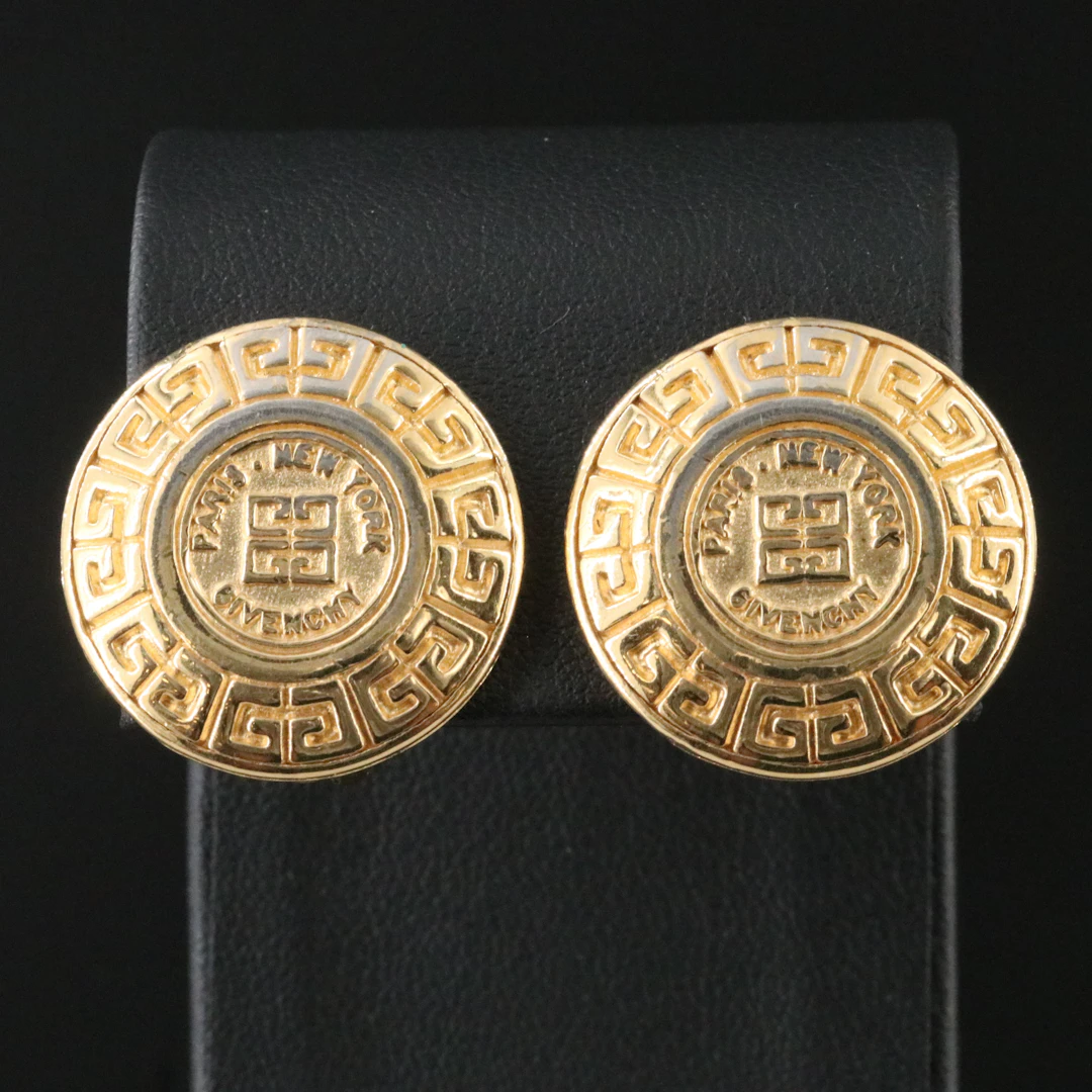 Givenchy Button Clip Earrings