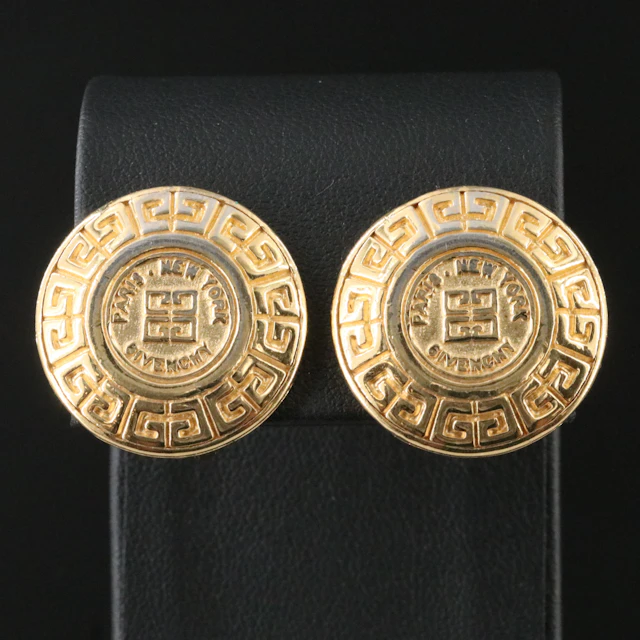 Givenchy Button Clip Earrings