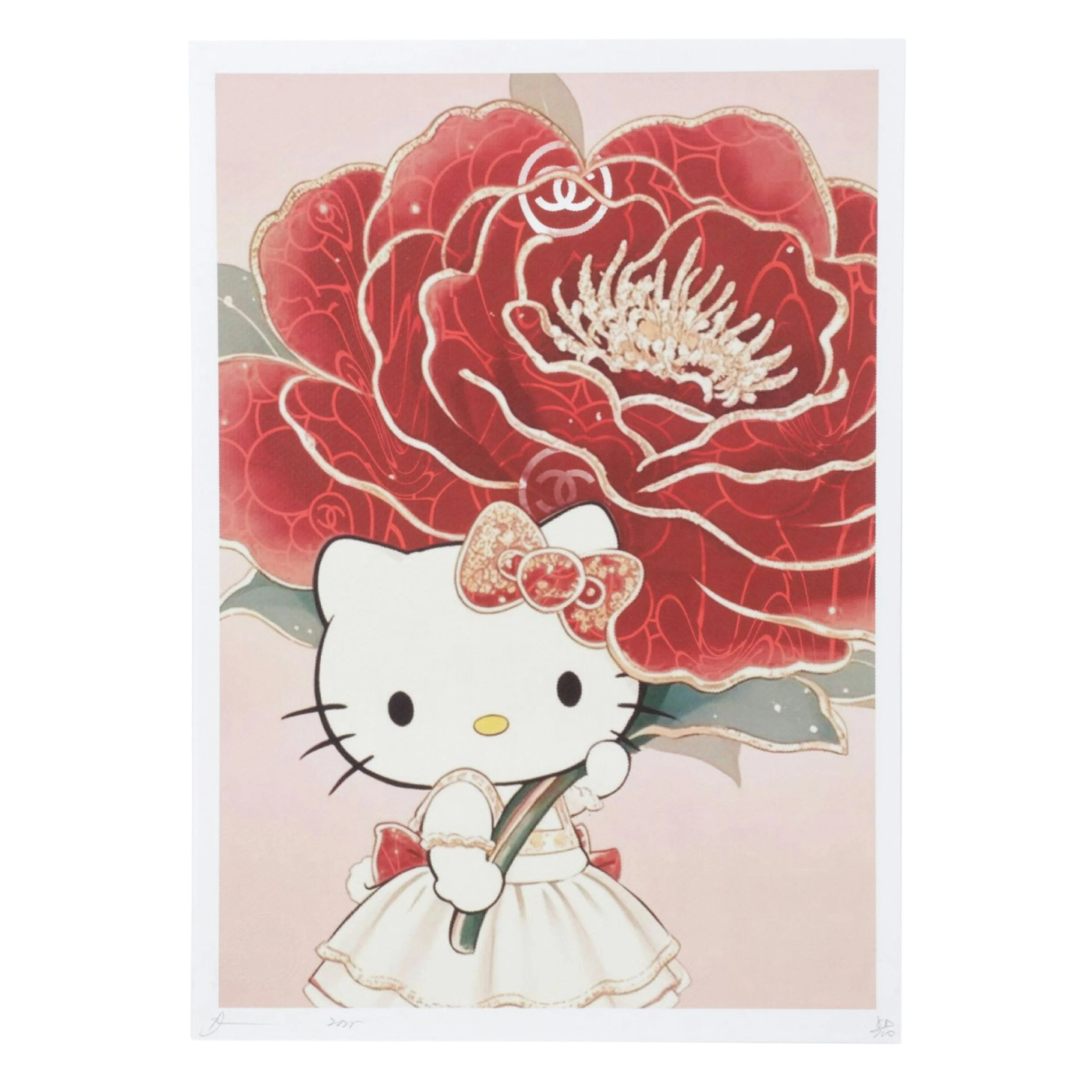 Death NYC Pop Art Digital Graphic Print Homage to Chanel x Hello Kitty, 2025