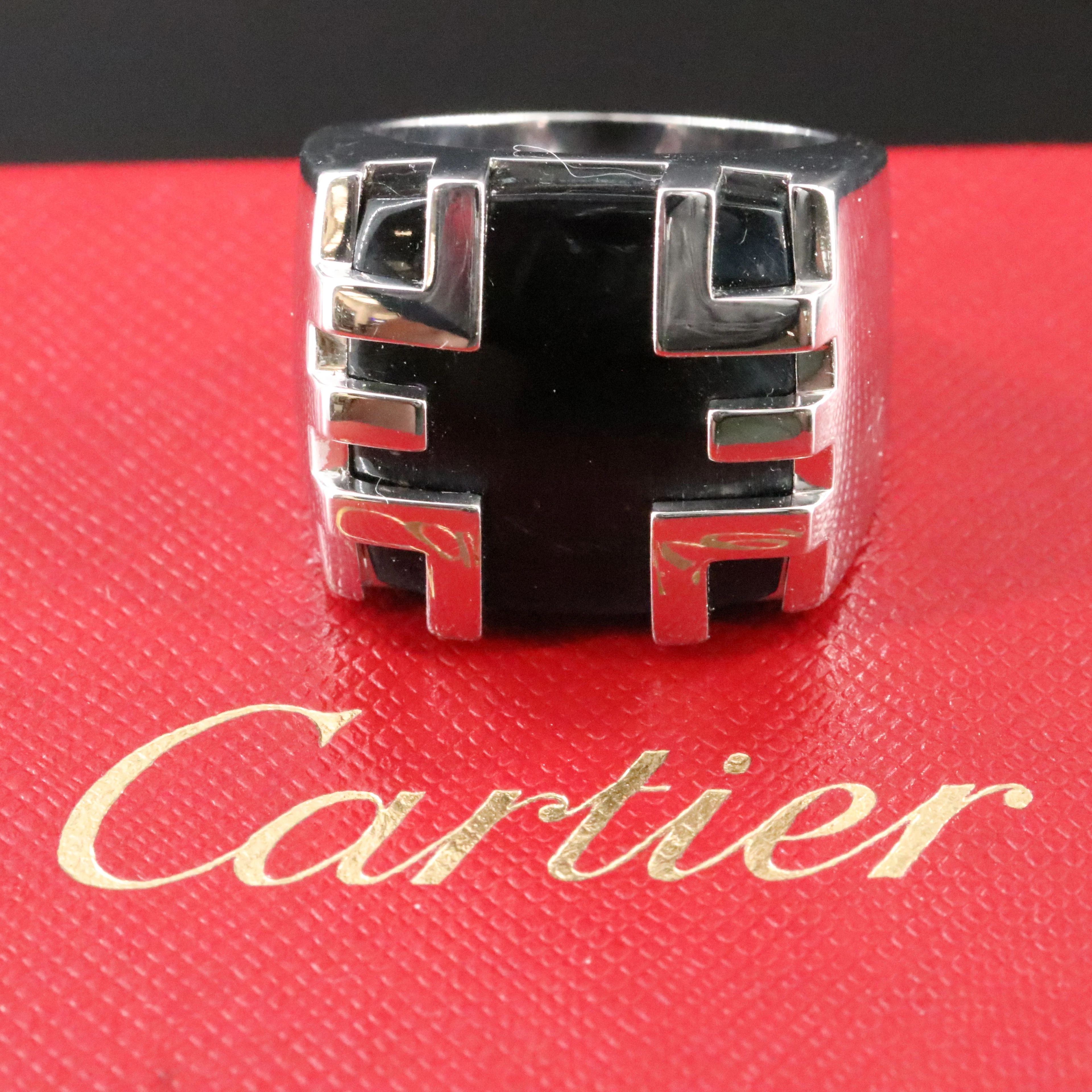 Cartier 'le Baiser du Dragon' 18K Hawk's Eye Men's Ring