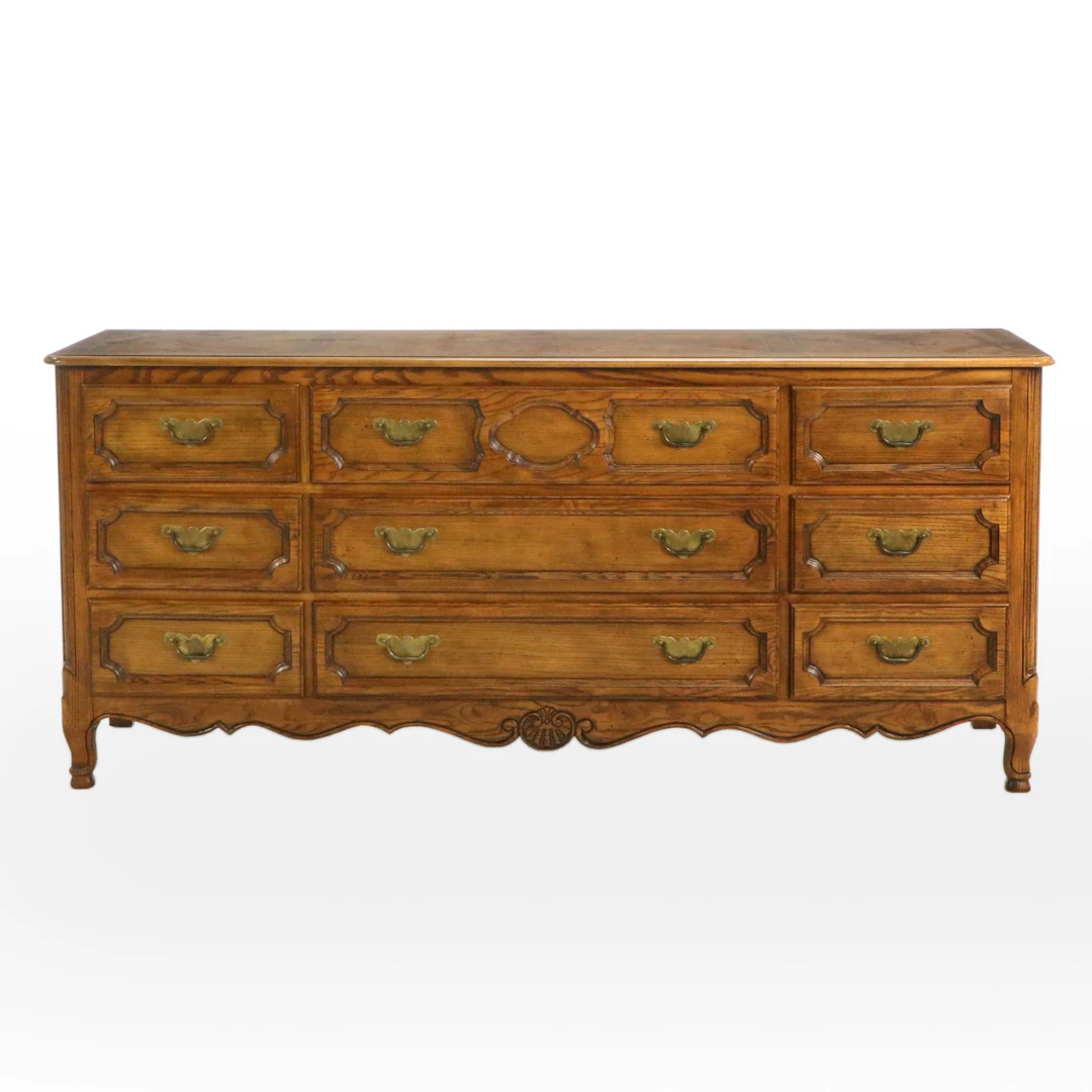 Baker Furniture French Provincial Style Oak Chest of Drawers