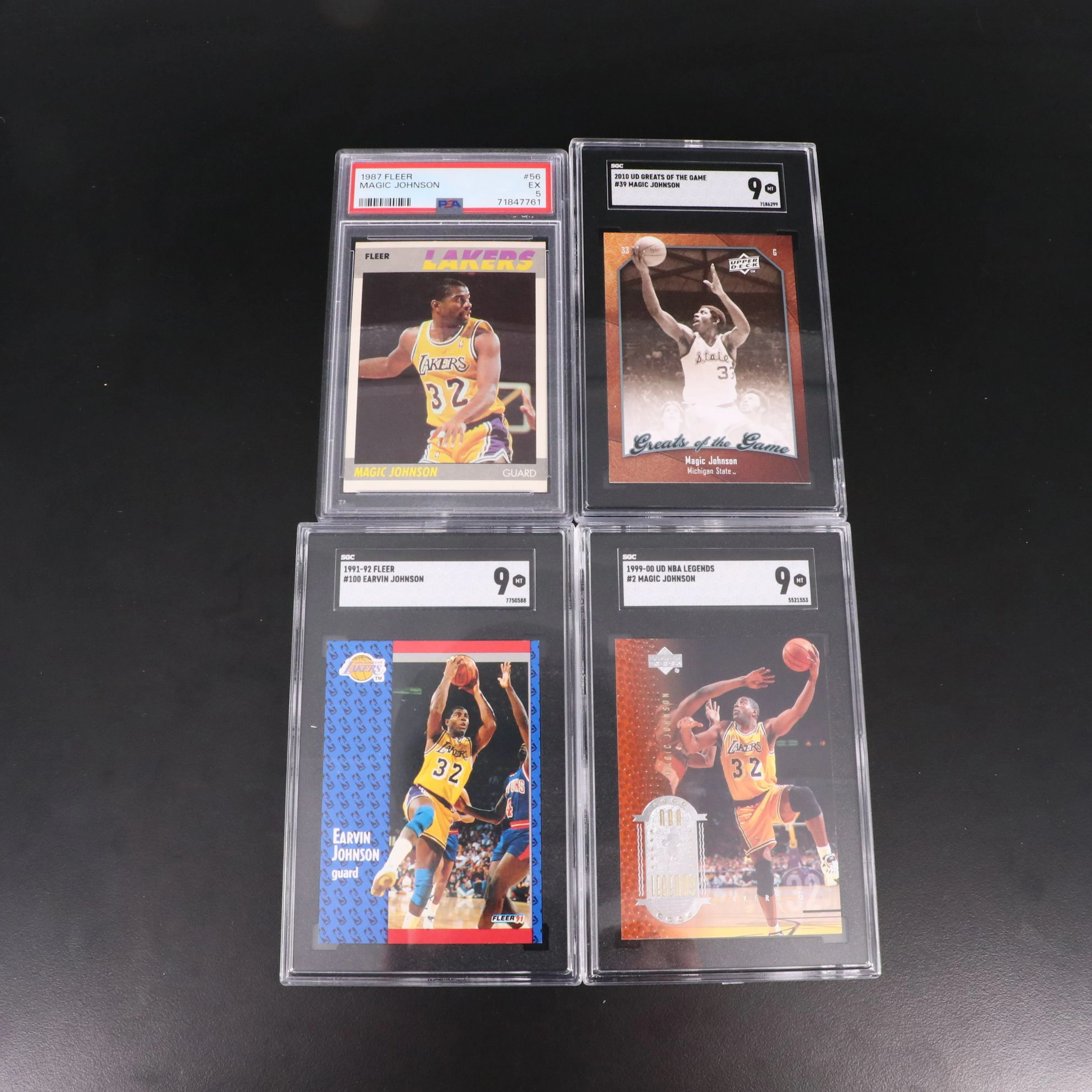 Magic Johnson PSA and SGC Graded Los Angeles Lakers Basketball Cards