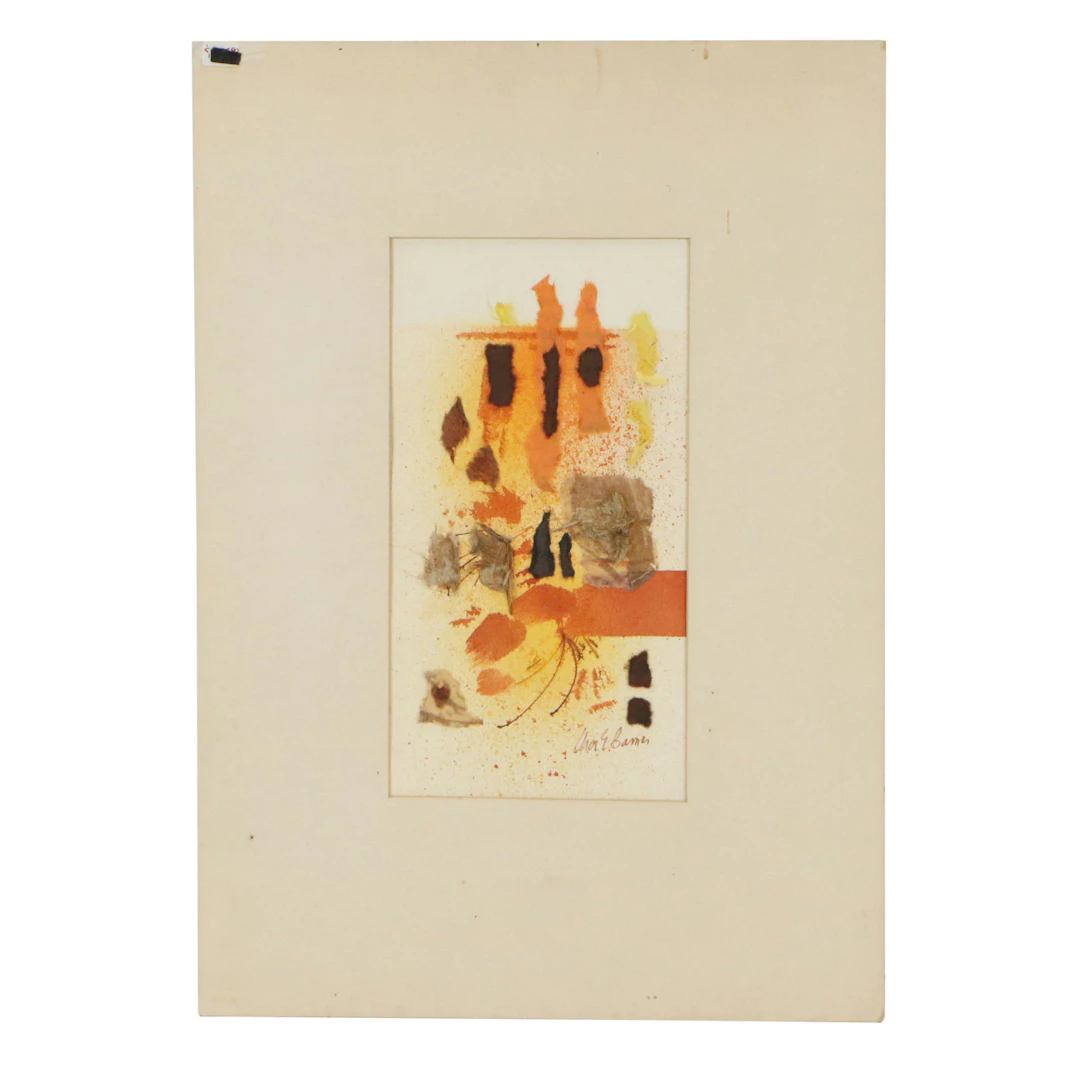 Charles E. Barnes Abstract Collage, Mid to Late 20th Century