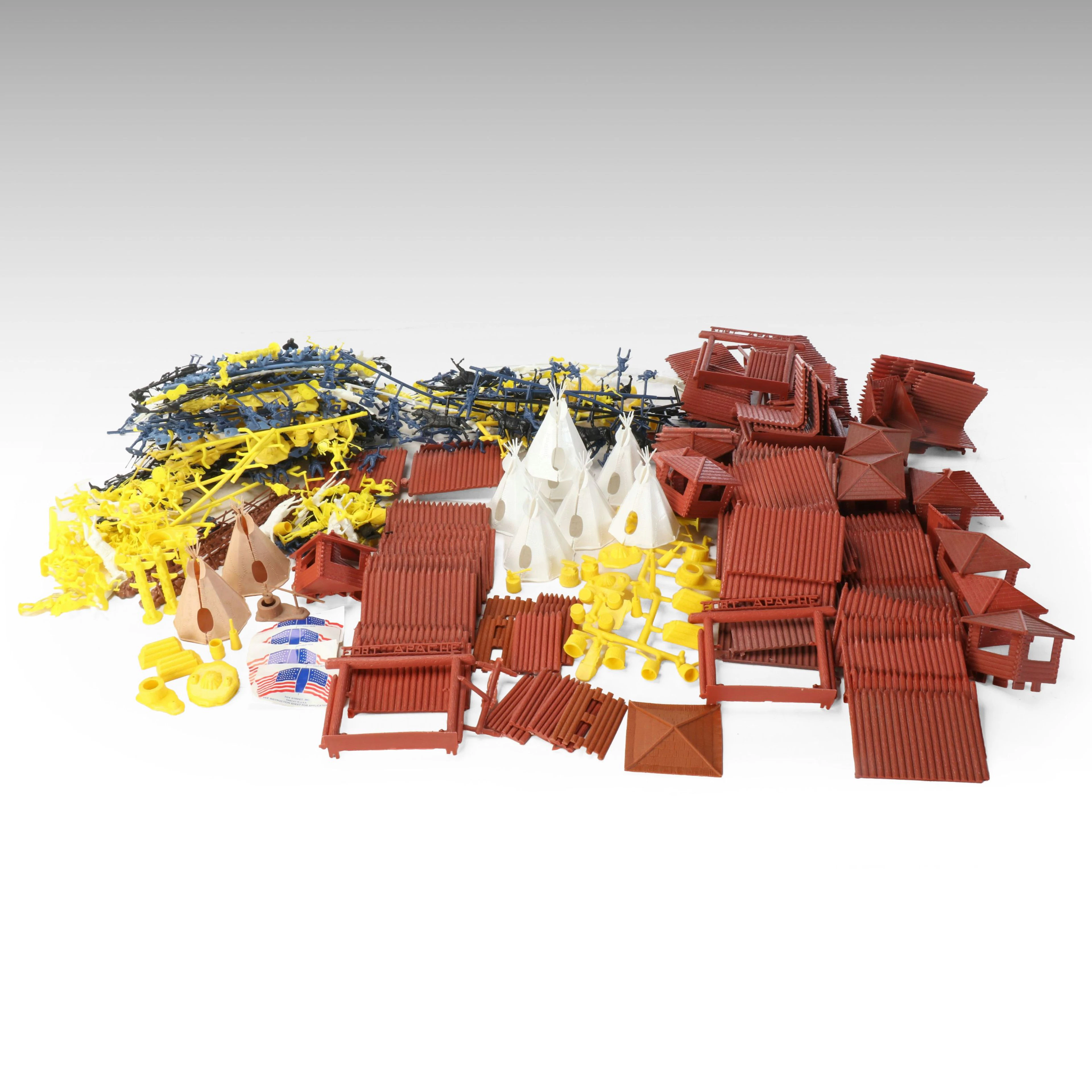 Vintage Western Fort and Indian Village Play Set