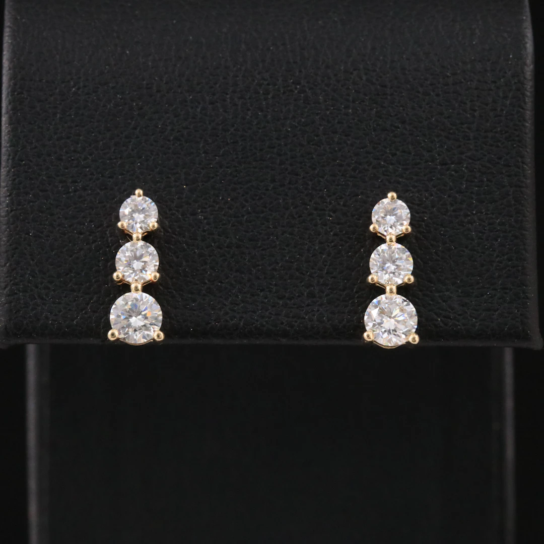 14K 1.02 CTW Lab Grown Diamond Drop Earrings