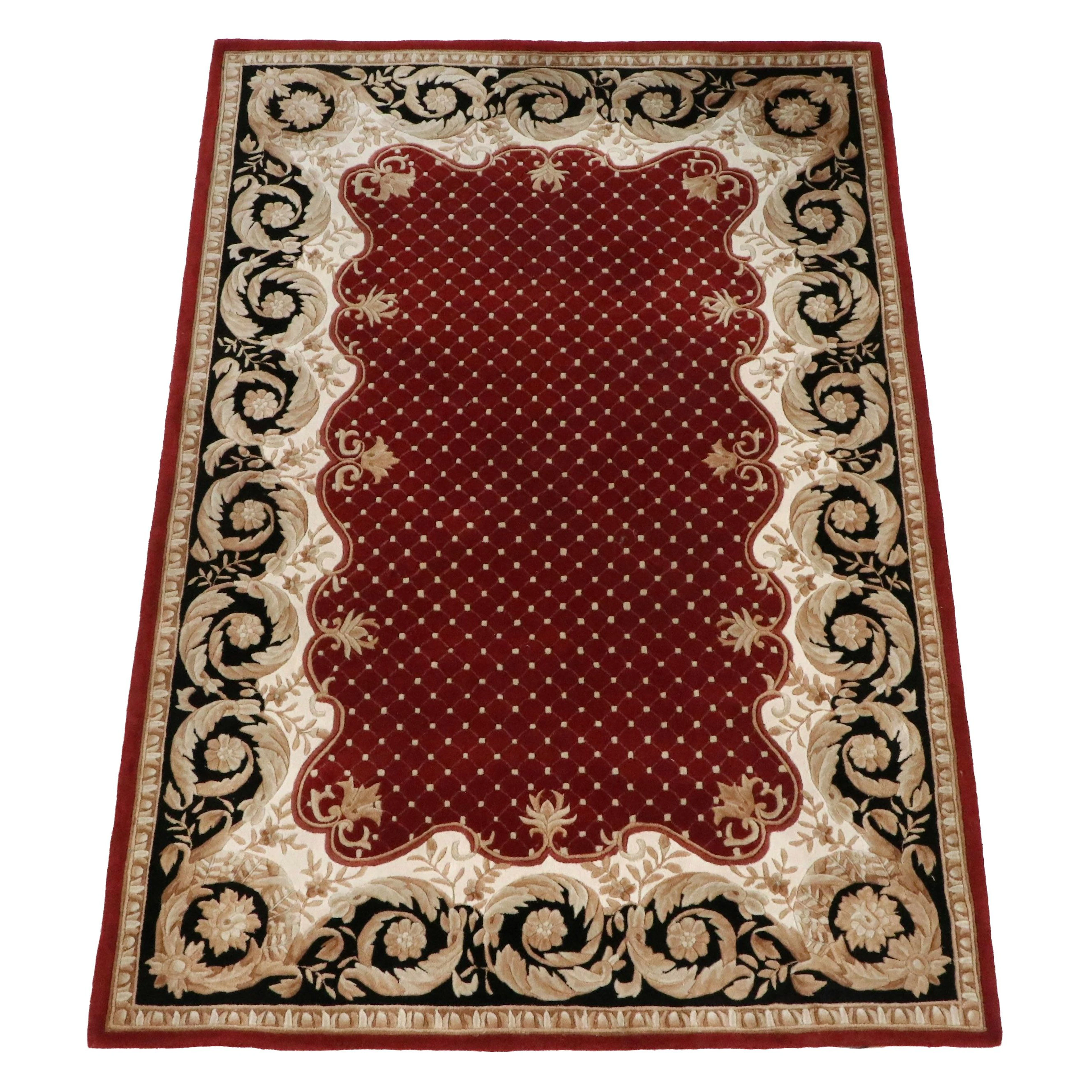 6'1 x 9' Hand-Tufted Carved Safavieh Naples Collection Aubusson Style Area Rug