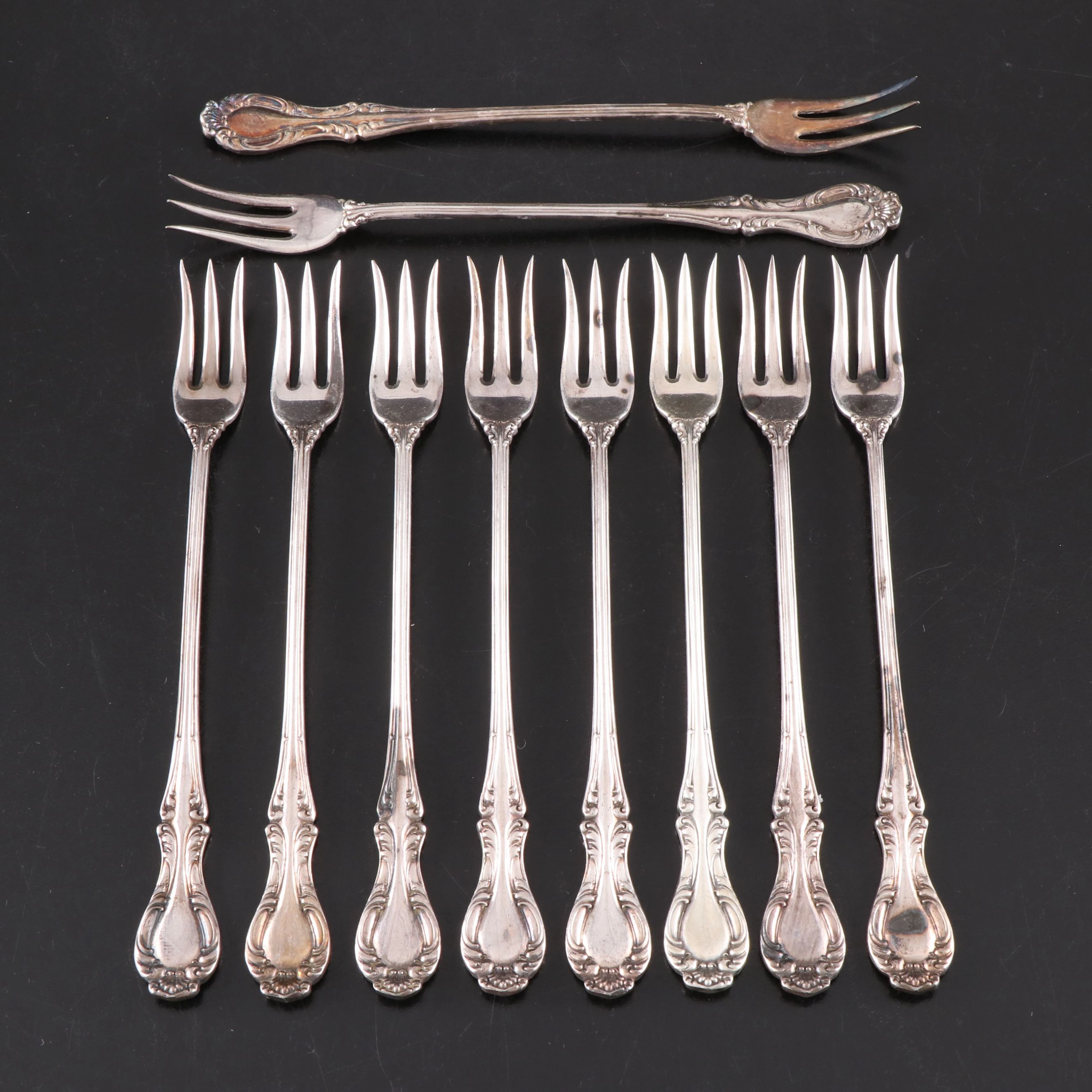 Wallace "Joan" Silver Plate Cocktail Forks, 1896