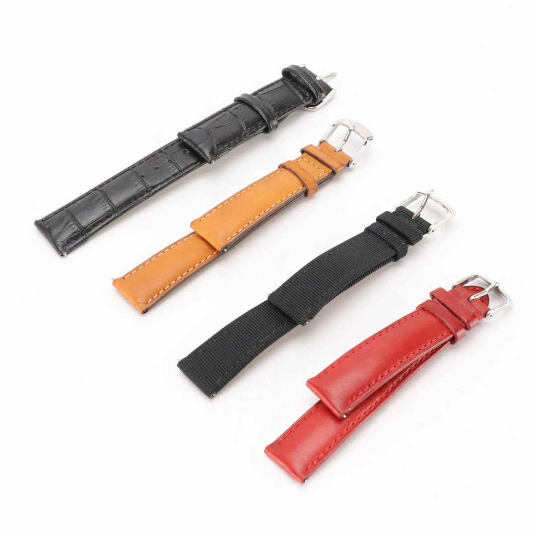 Michele 18mm Calfskin Leather and Grosgrain Watch Straps with Other 20mm Strap