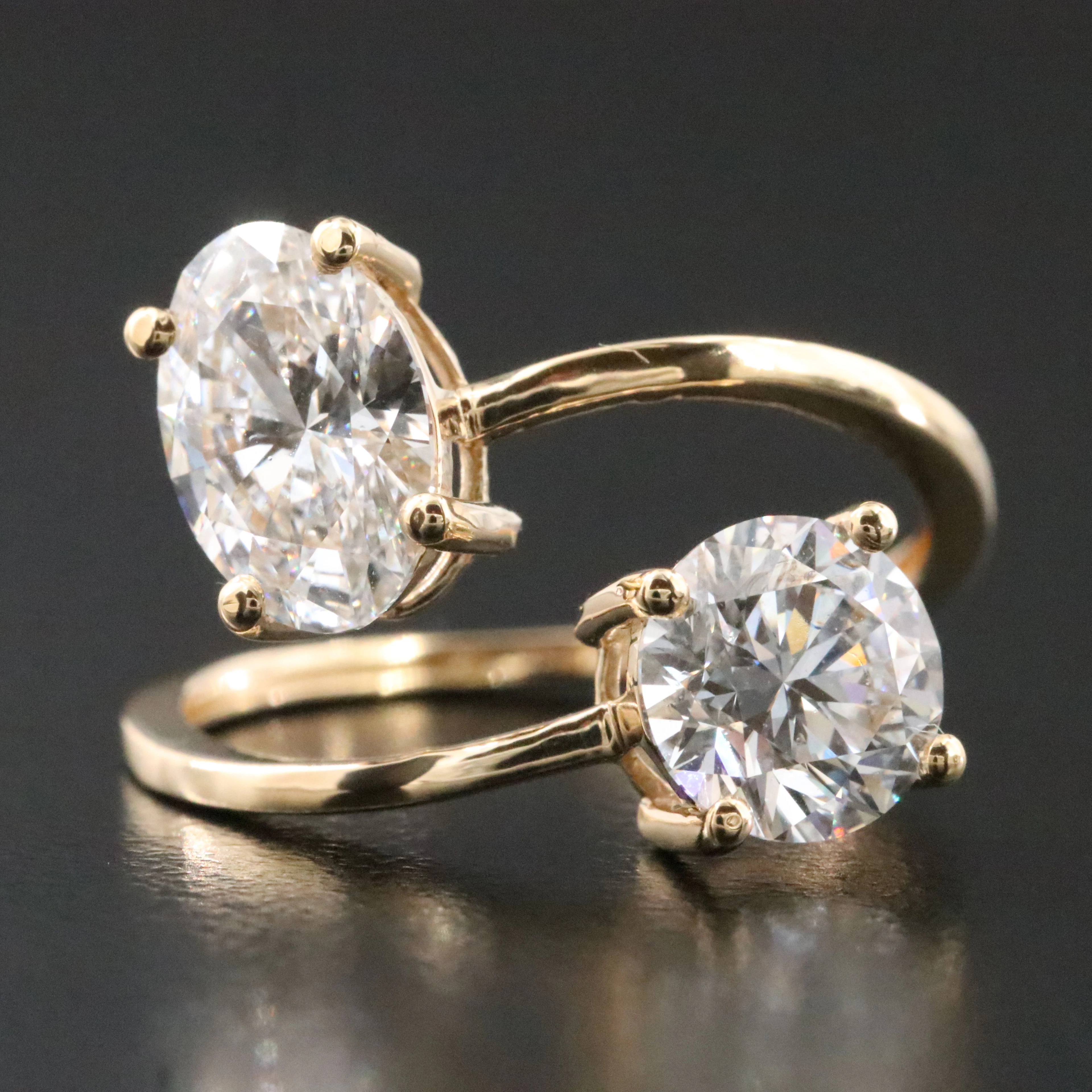 14K 2.63 CTW Lab Grown Diamond Bypass Ring with IGI Reports