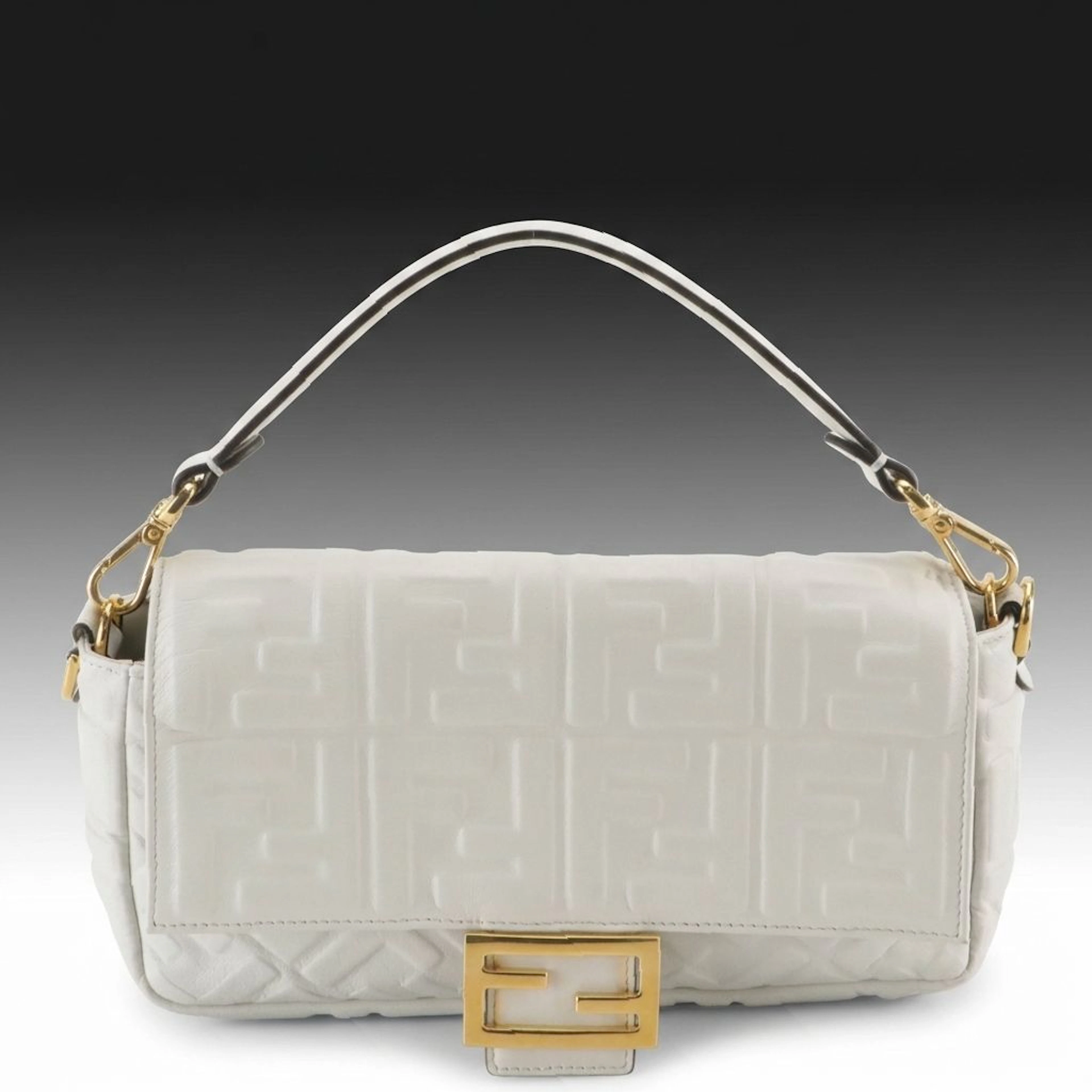 Fendi Two-Way Baguette 8BR600 in FF Embossed Leather