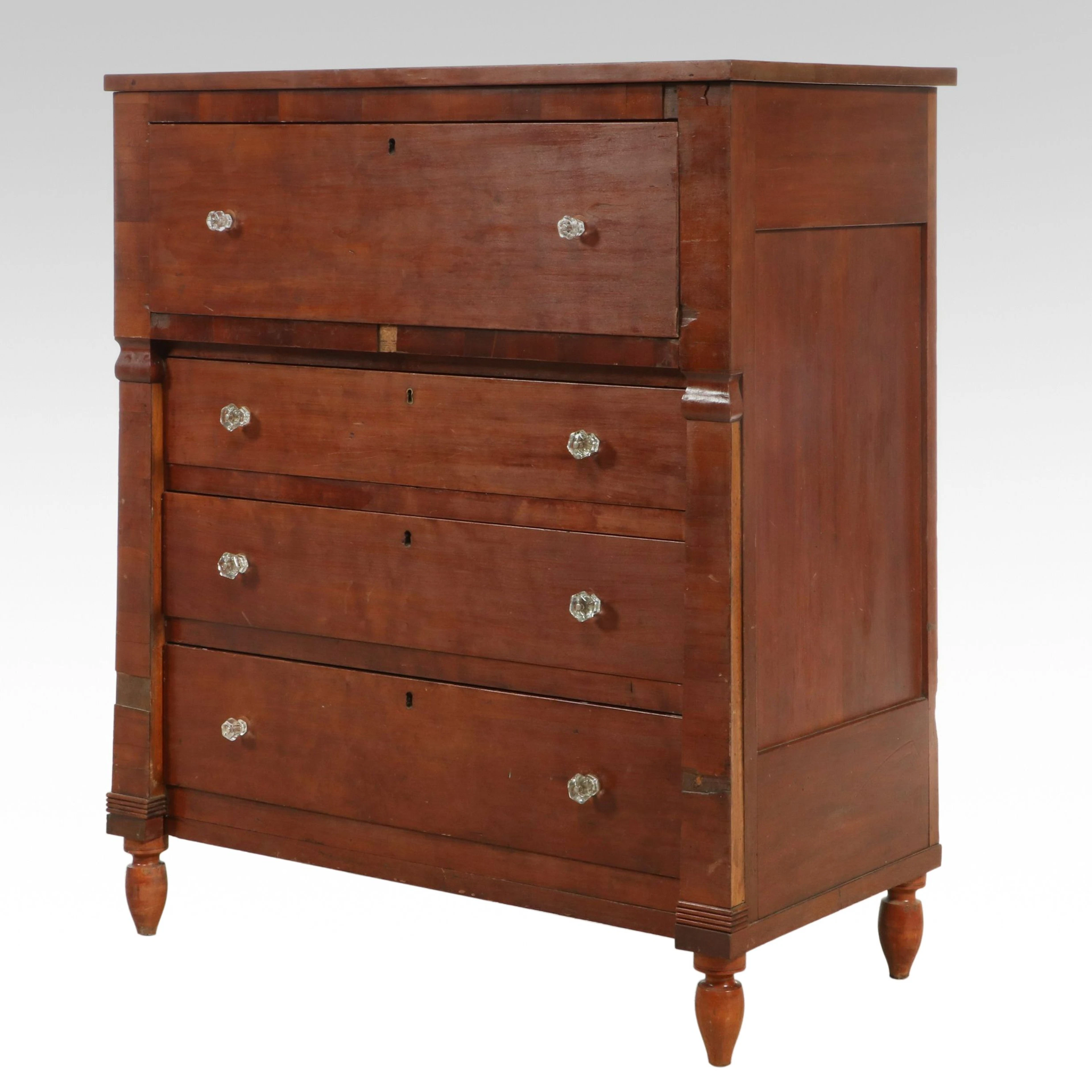 Empire Style Cherry Four- Drawer Chest, 19th Century