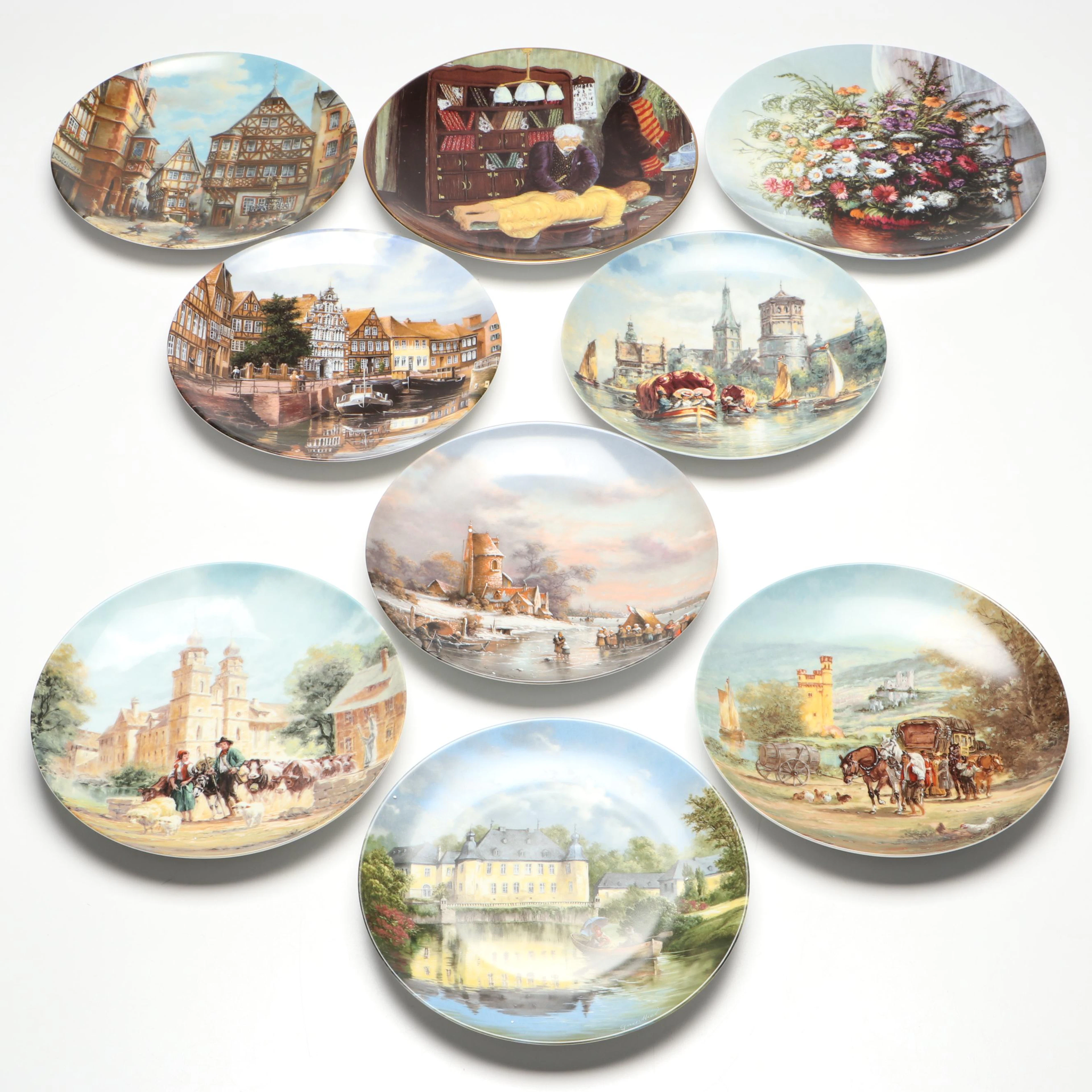 Fürstenberg "Am Düsseldorfer Turm" and Other German Porcelain Collector Plates