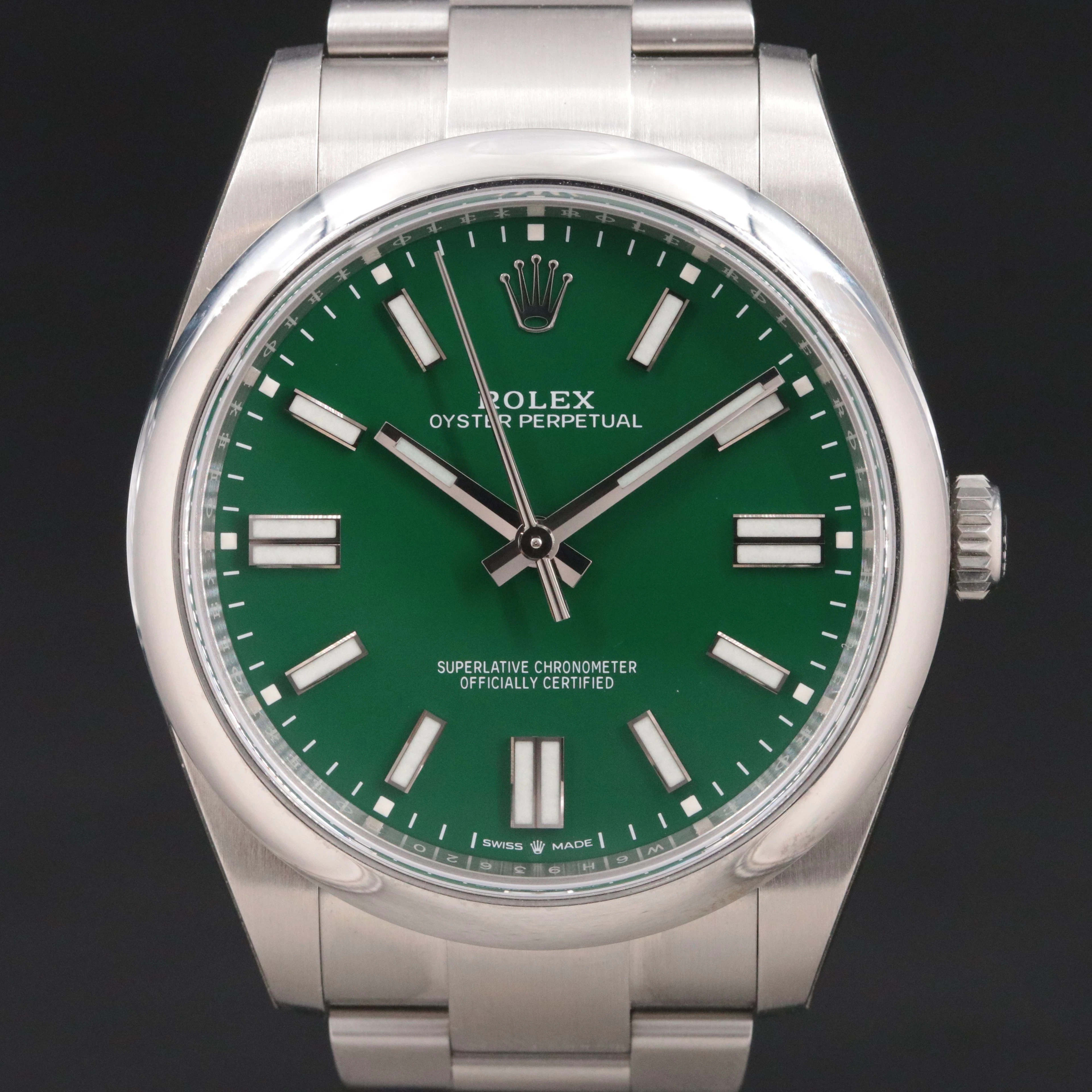 Rolex Oyster Perpetual 41mm Green Dial Model 124300 Watch