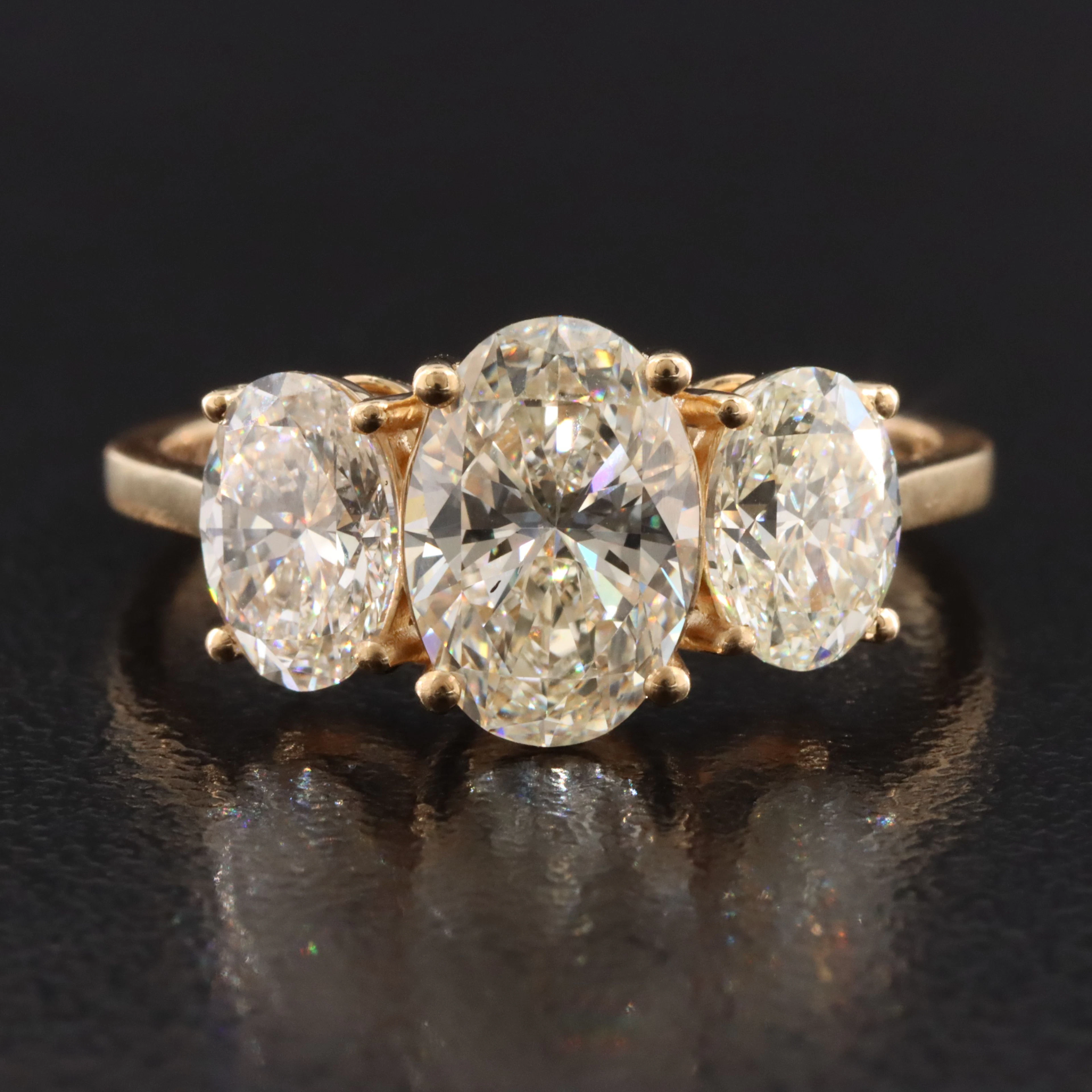 18K 2.90 CTW Diamond Three Stone Ring
