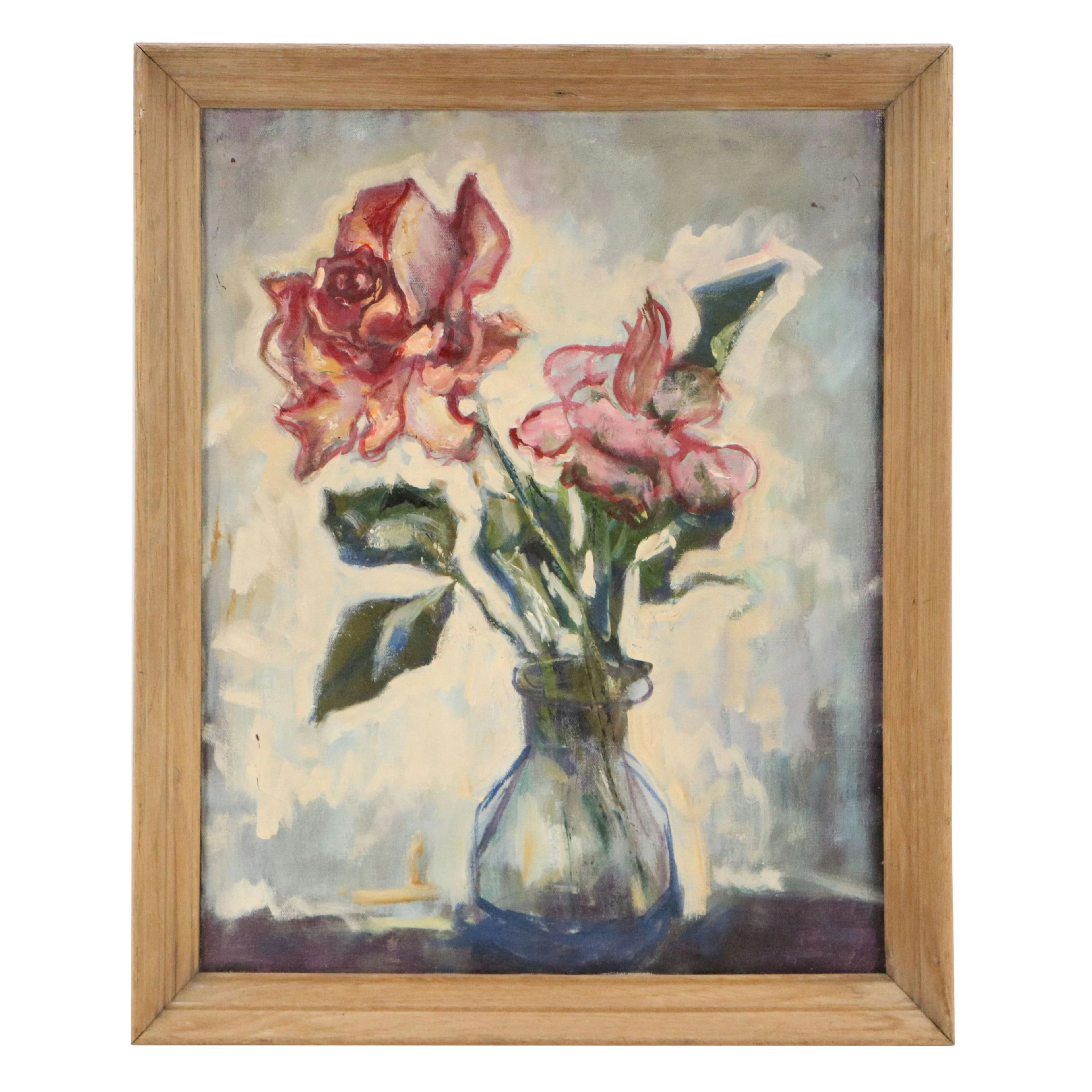 Impressionistic Floral Still Life Oil Painting, Late 20th to 21st Century