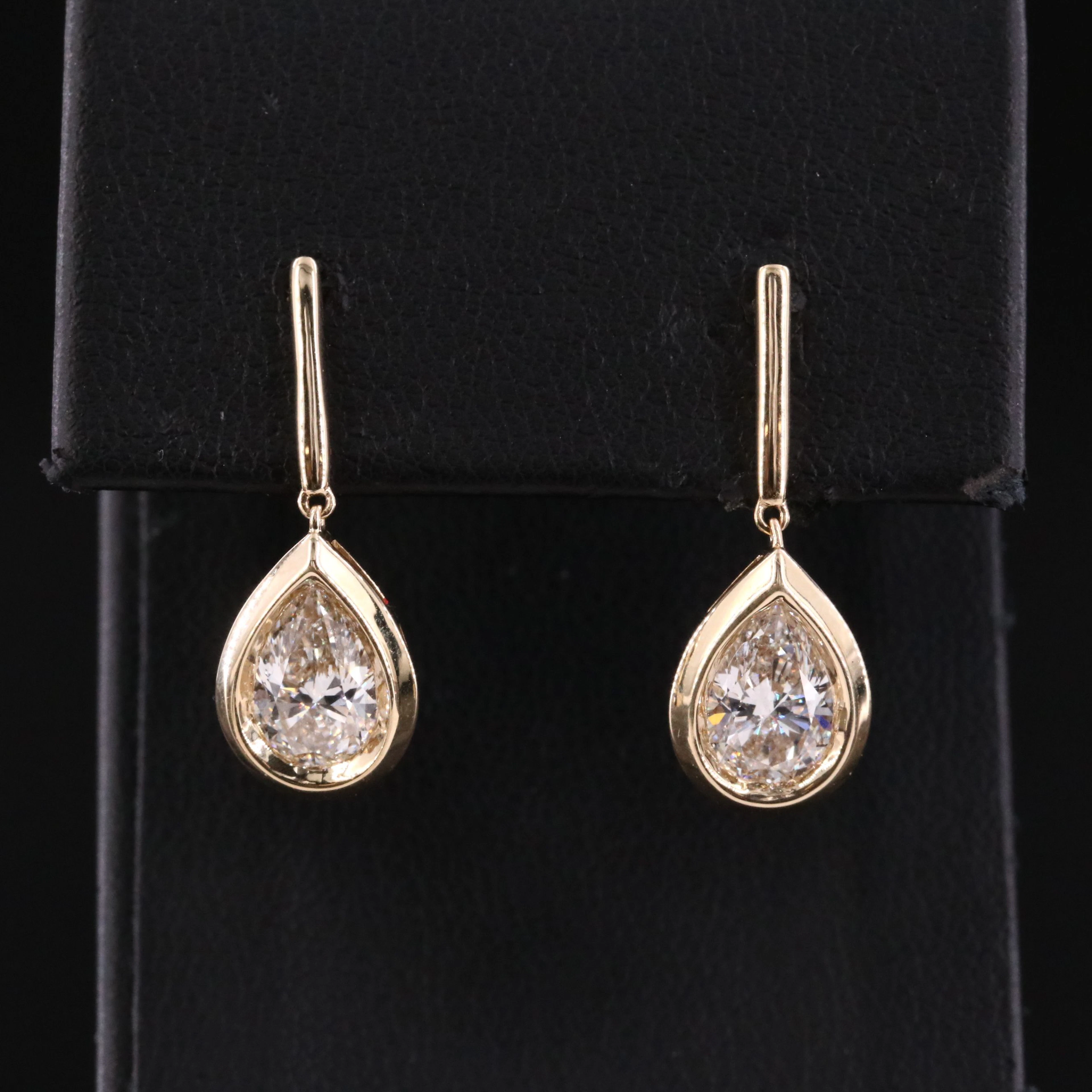 14K 2.00 CTW Lab Grown Diamond Drop Earrings with IGI Report