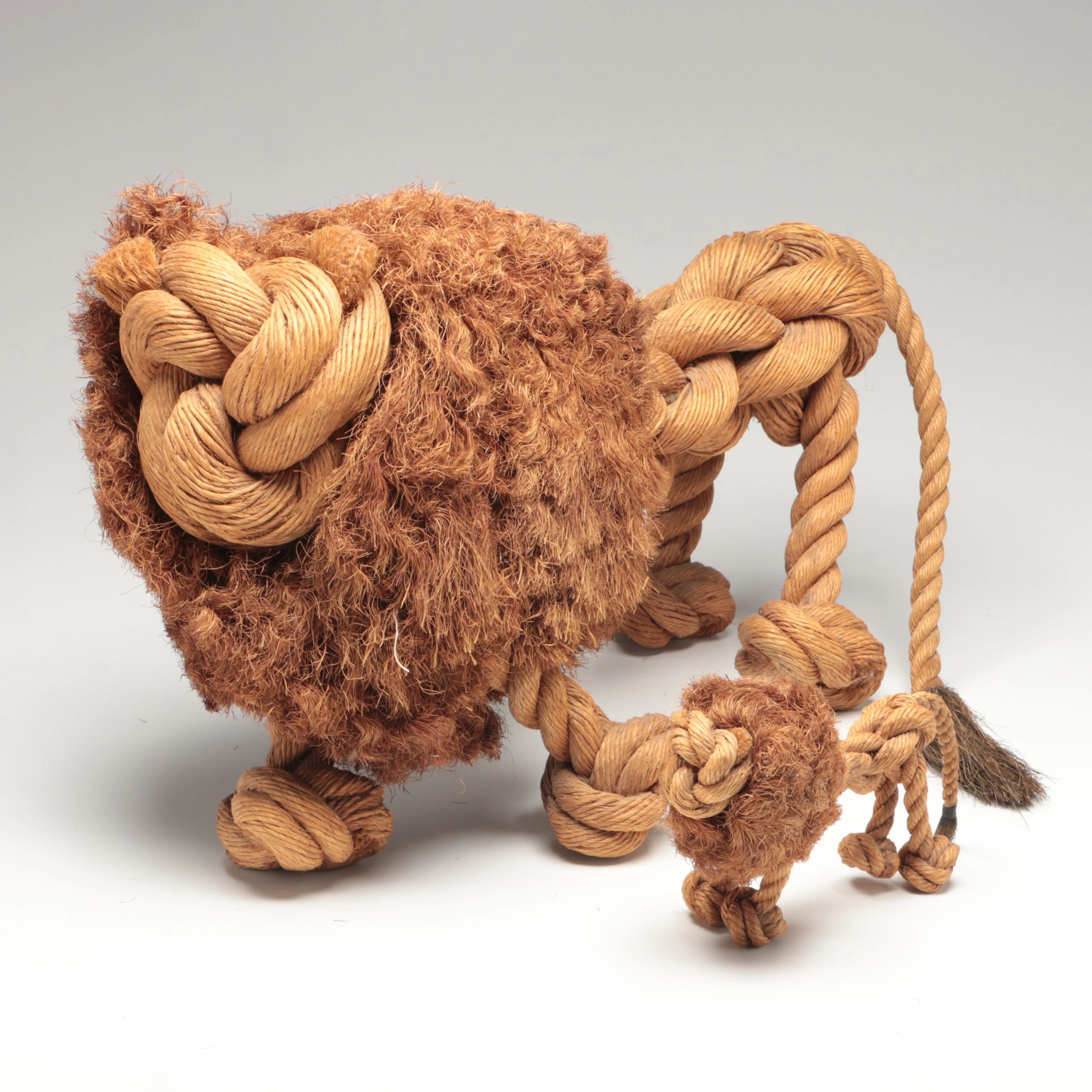 Natural Rope Lion Sculptures