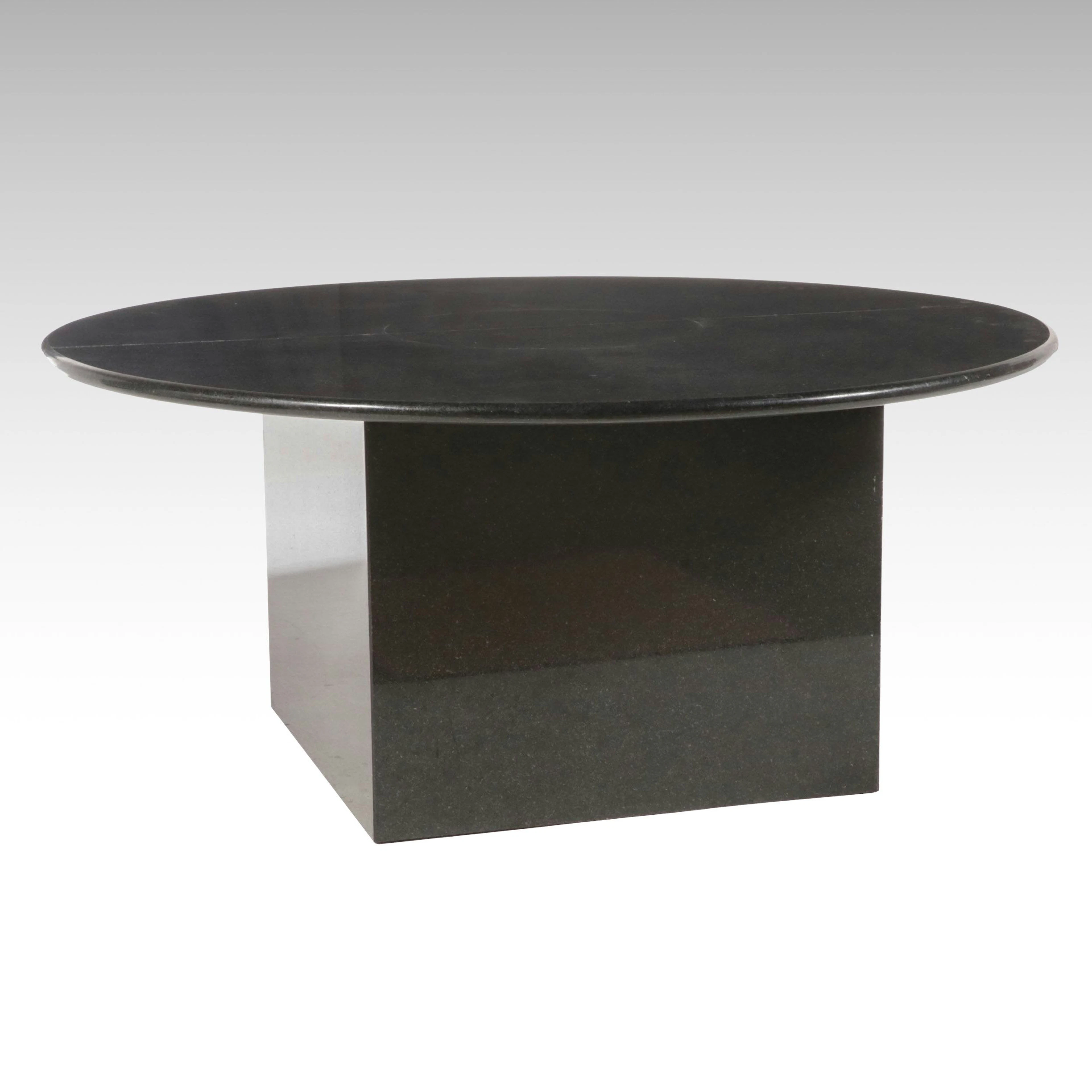 Modernist Black Granite Dining Table